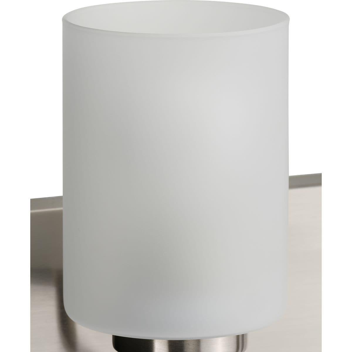 Progress Lighting Merry Collection 2-Light Brushed Nickel Etched Glass Transitional Bath Vanity Light