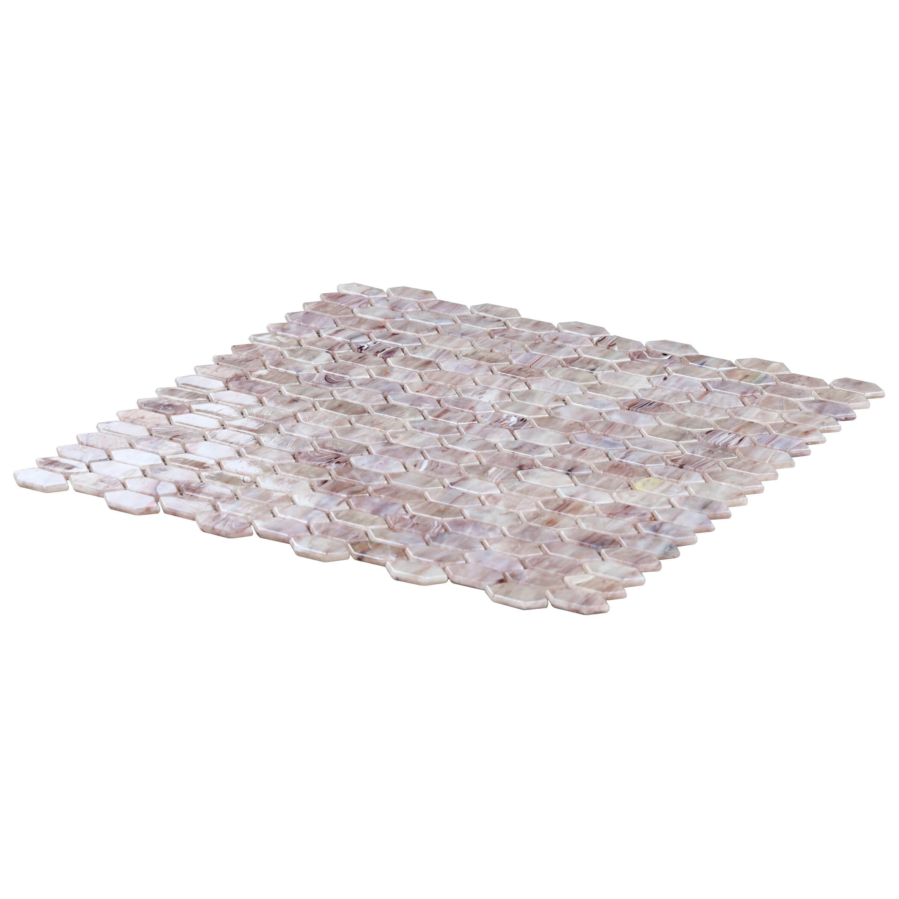 Whisper 11.61" x 11.73" Polished Mini Picket Glass Mosaic Wall Tile (0.94 Sq. Ft. / each)