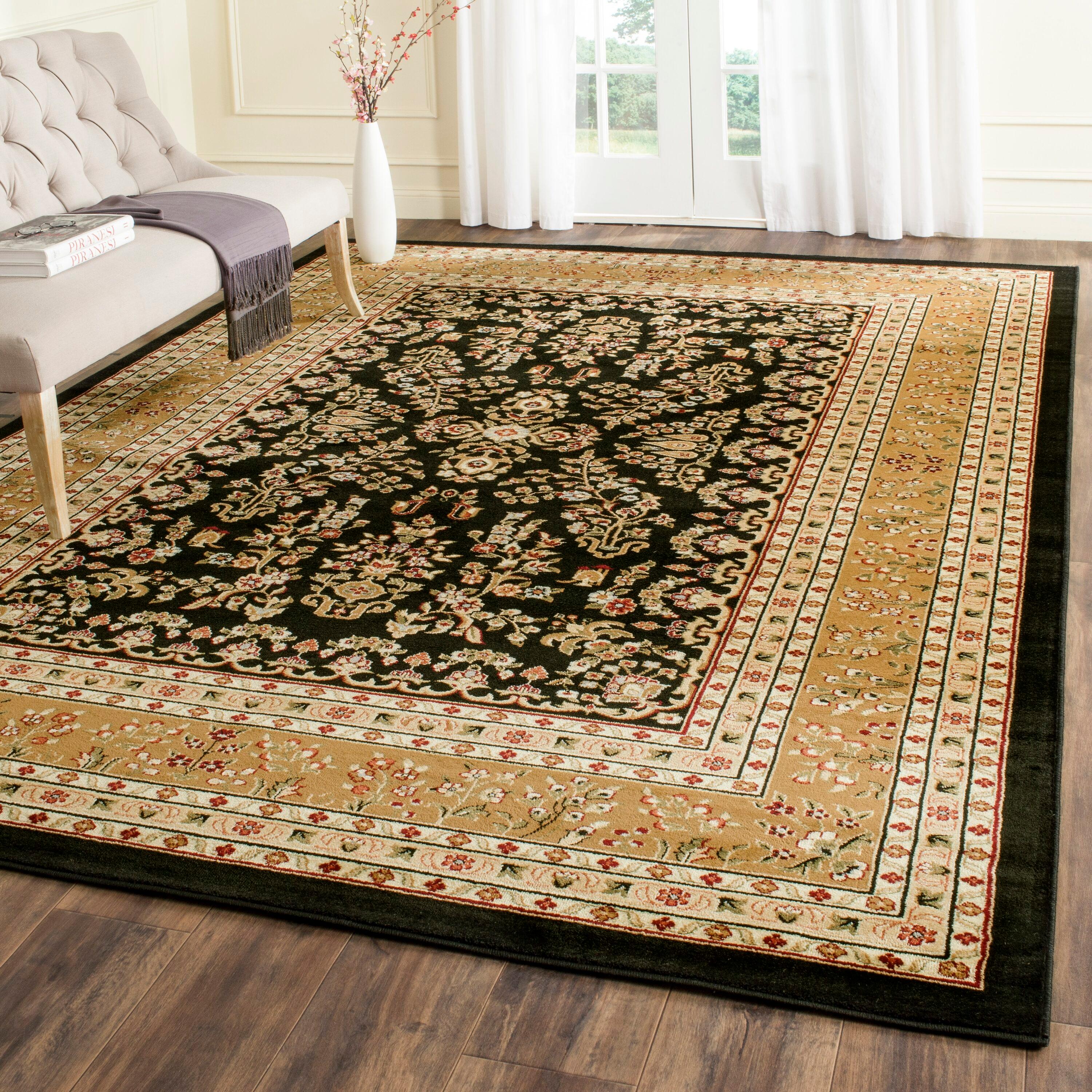 Lyndhurst LNH331 Power Loomed Area Rug - Black/Tan - 8'x11' - Safavieh.