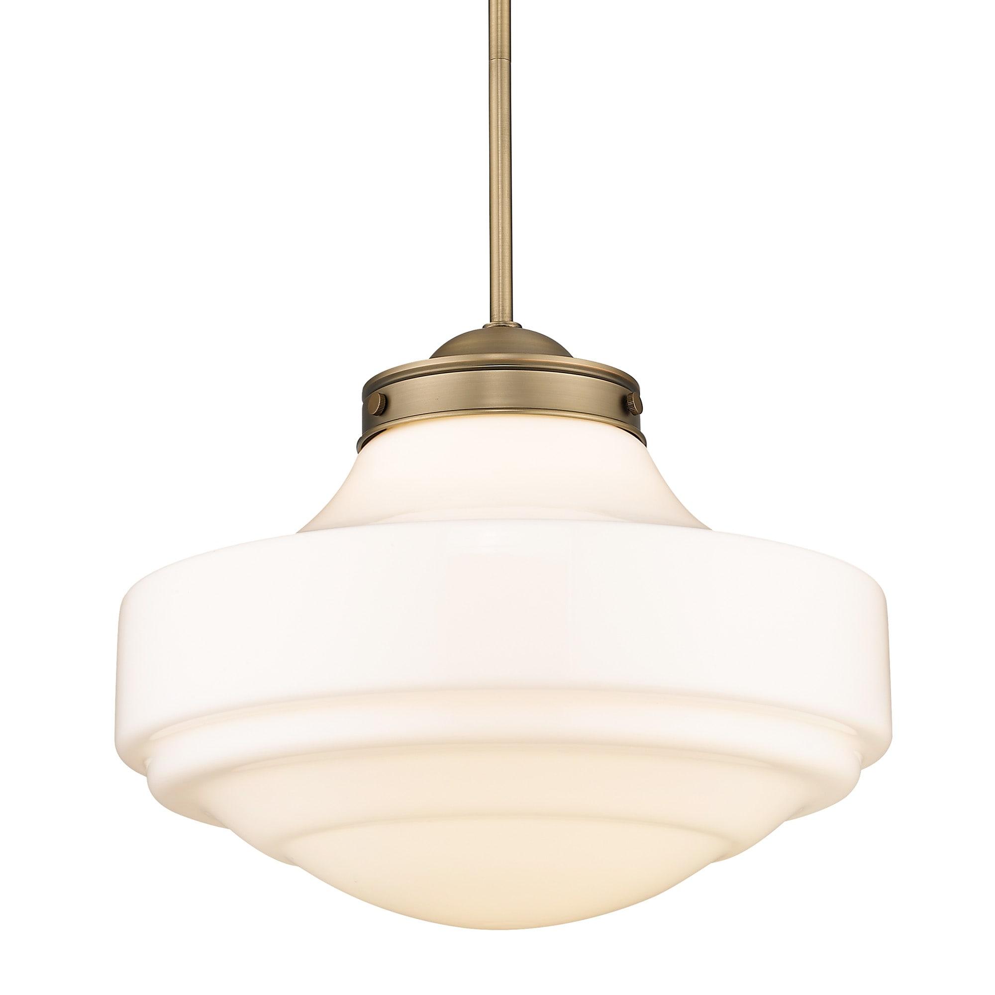 Modern Brass Finish Vintage Milk Glass Ceiling Pendant Light