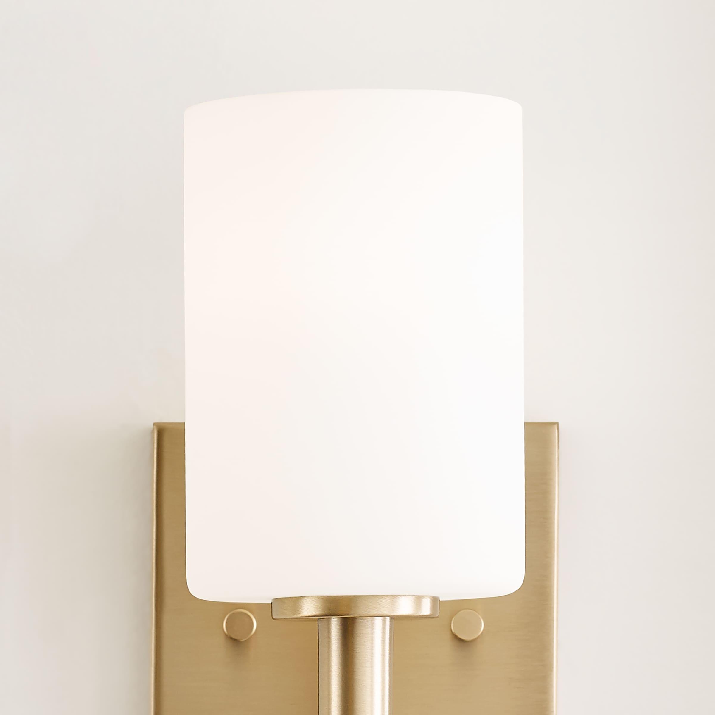 Satin Brass Oak Moore Dimmable 1-Light Bath Sconce