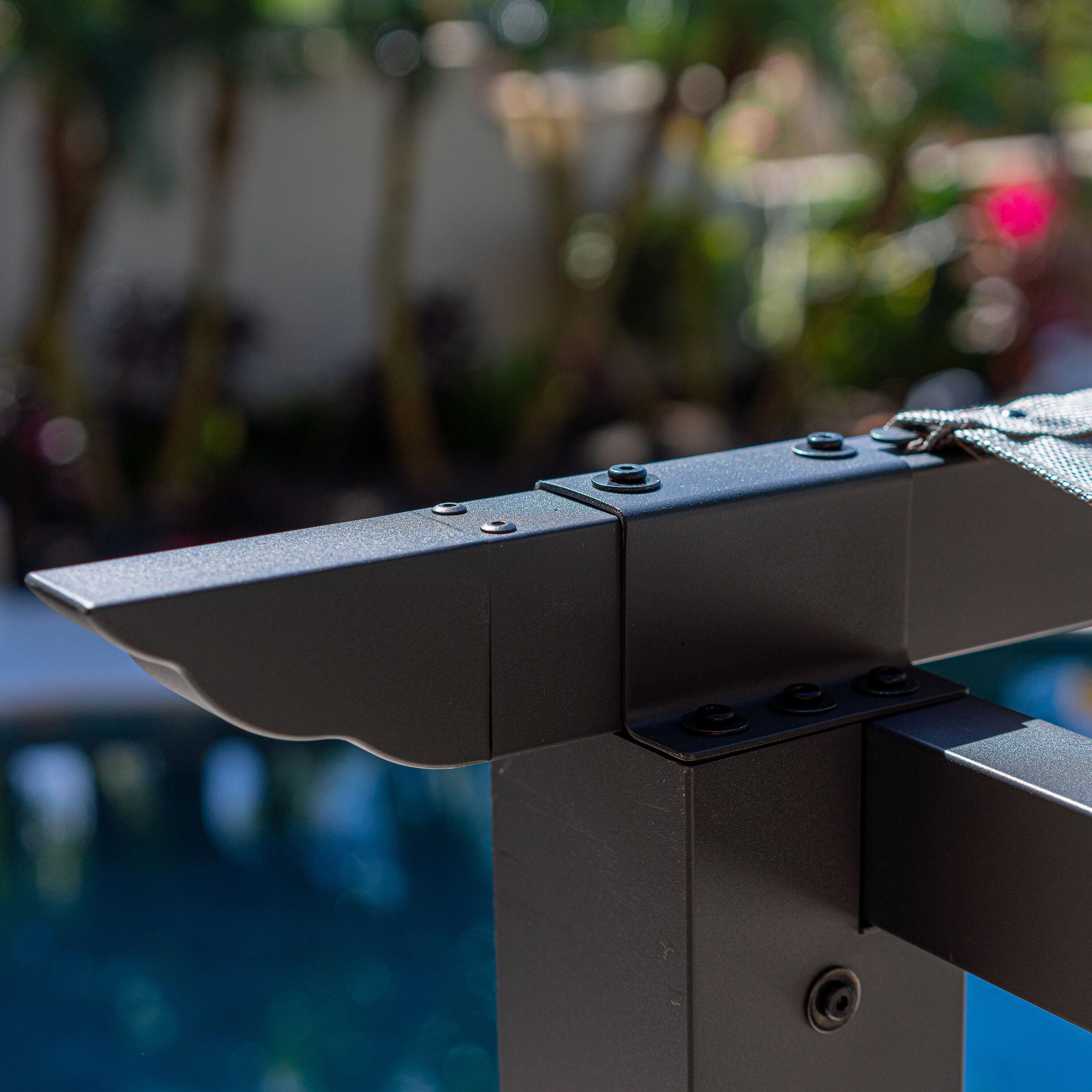 Paragon-Outdoor Florence 11 ft. x 11 ft. Aluminum Pergola in Gray Powder-Coated Finish with Adjustable Canopy