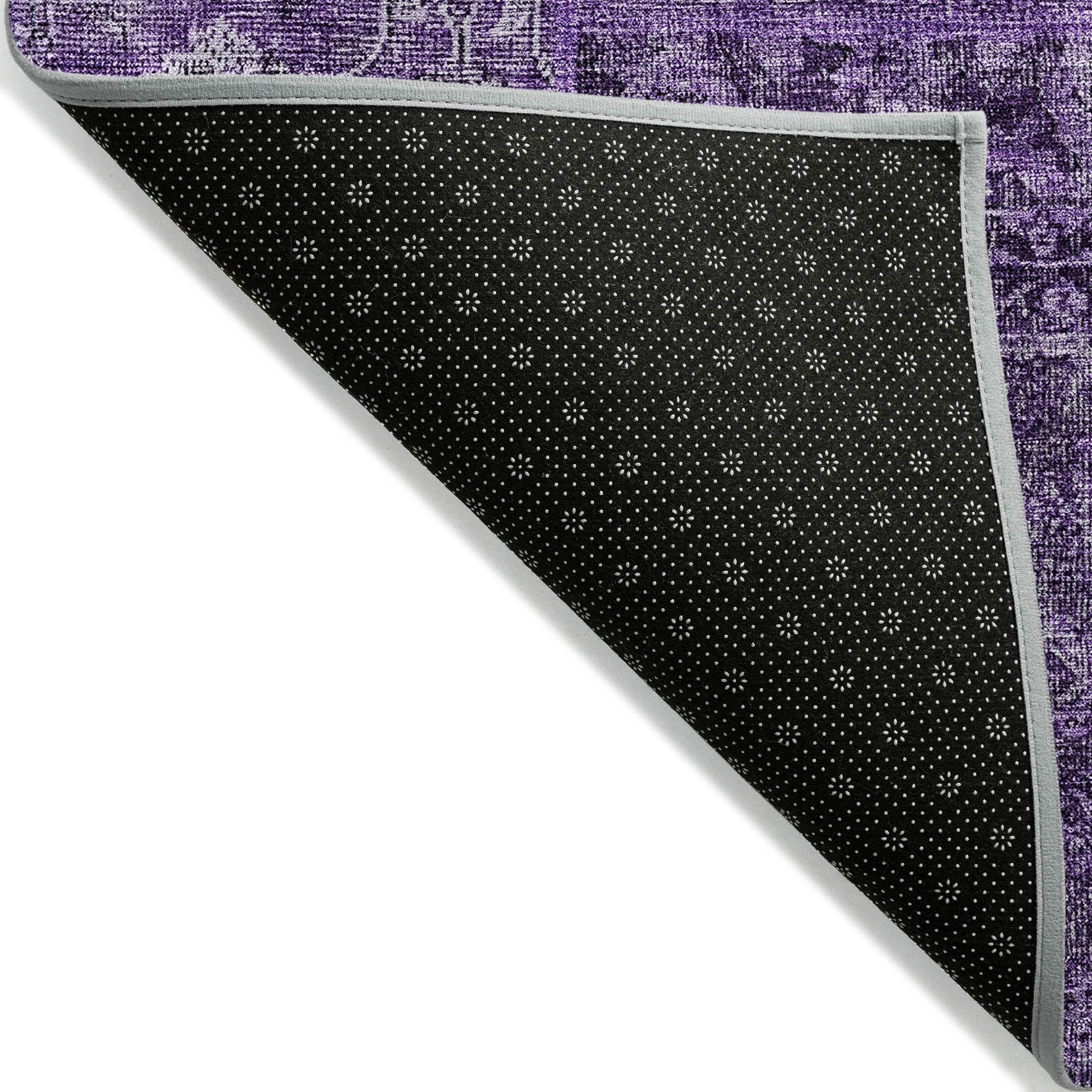 Addison Rugs Chantille Indoor/Outdoor Transitional Patchwork Eggplant Washable Rectangle Rug, 1'8" x 2'6"
