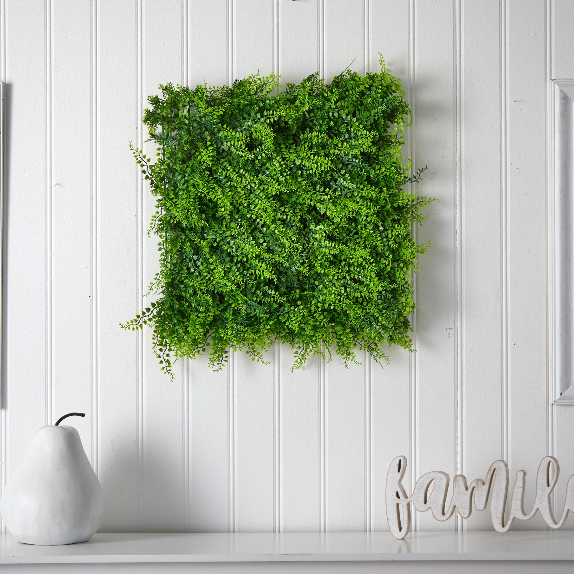 20" X 20" Lush Mediterranean Artificial Fern Wall Panel - Nearly Natural: UV Resistant, Indoor/Outdoor Decor