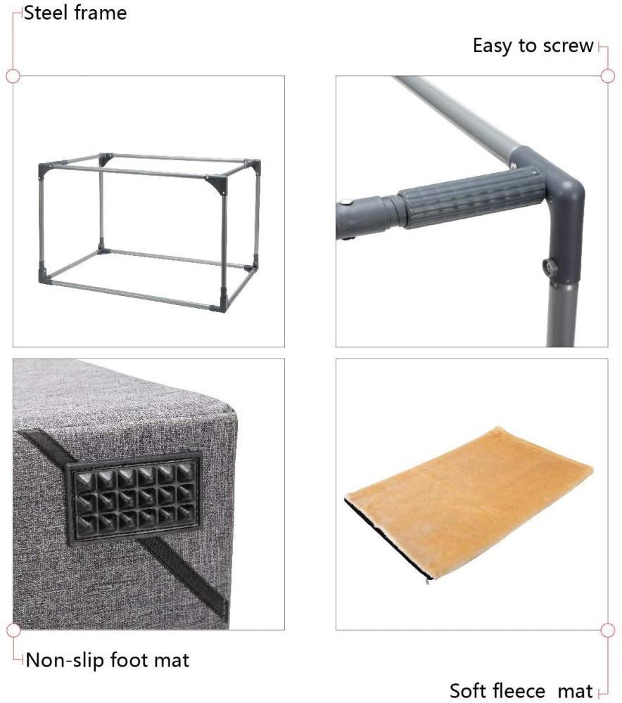 PETSFIT 30in Portable Dog Crate,Comfy Inside with Thicken Mat, Collapsible Crate for Home and Travel,Black