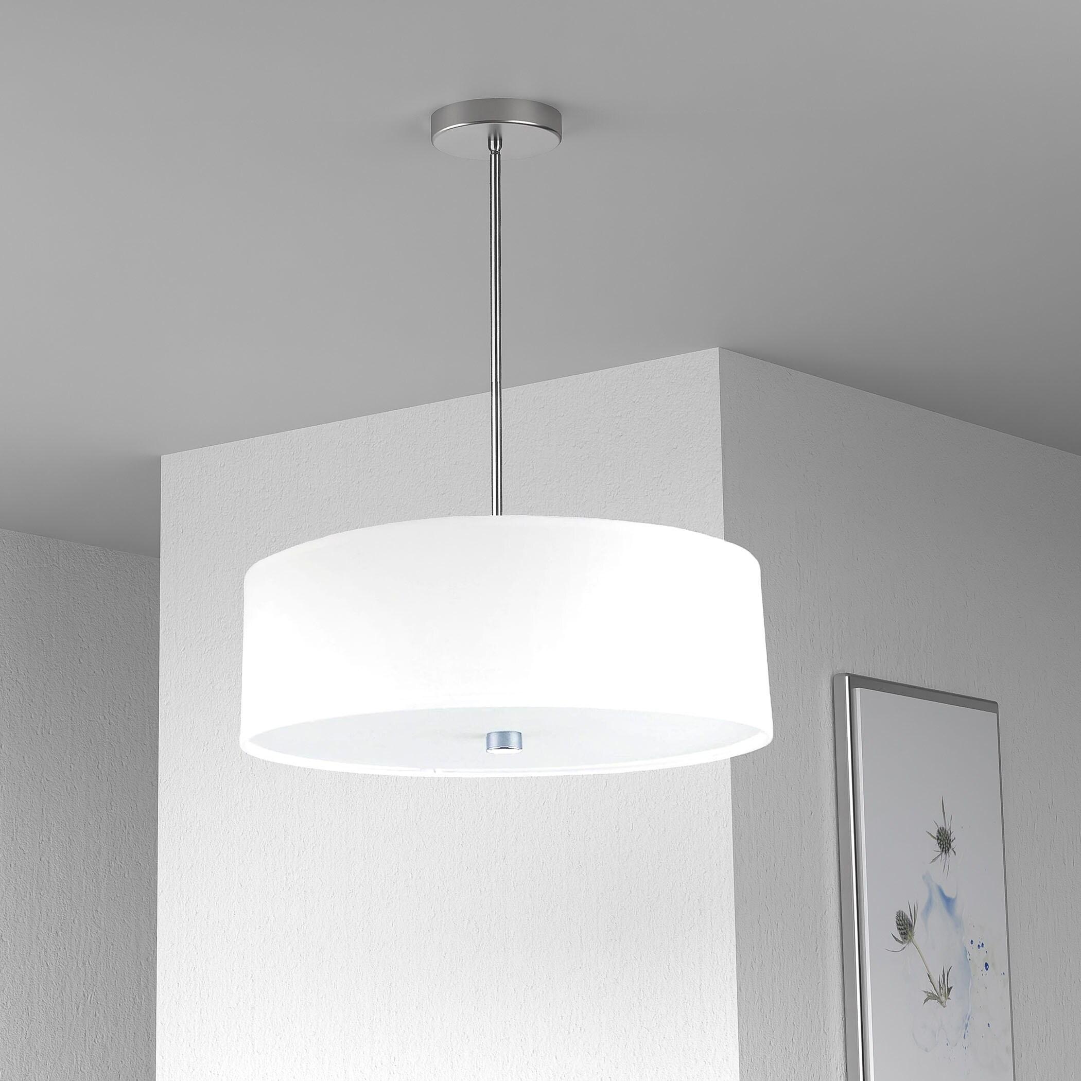 Dainolite 4LT Incandescent Pendant PC w/ White Shade