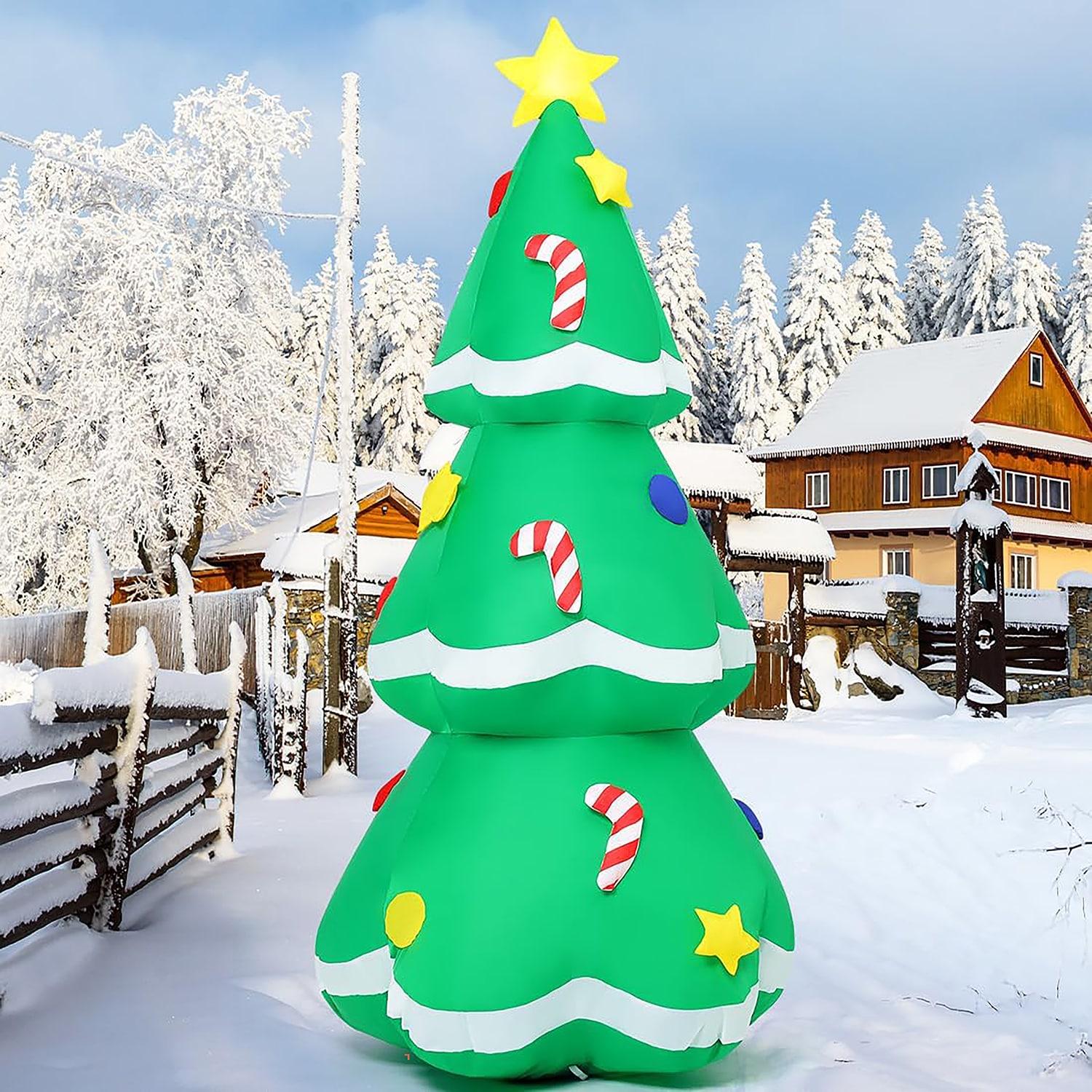 GOOSH Christmas Inflatable 5 FT Inflatable Christmas Tree, Christmas Blowup Tree Outdoor Christmas Tree Inflatable with Lights, Inflatable Christmas Decoration Clearance for Xmas/Holiday/Party/Garden