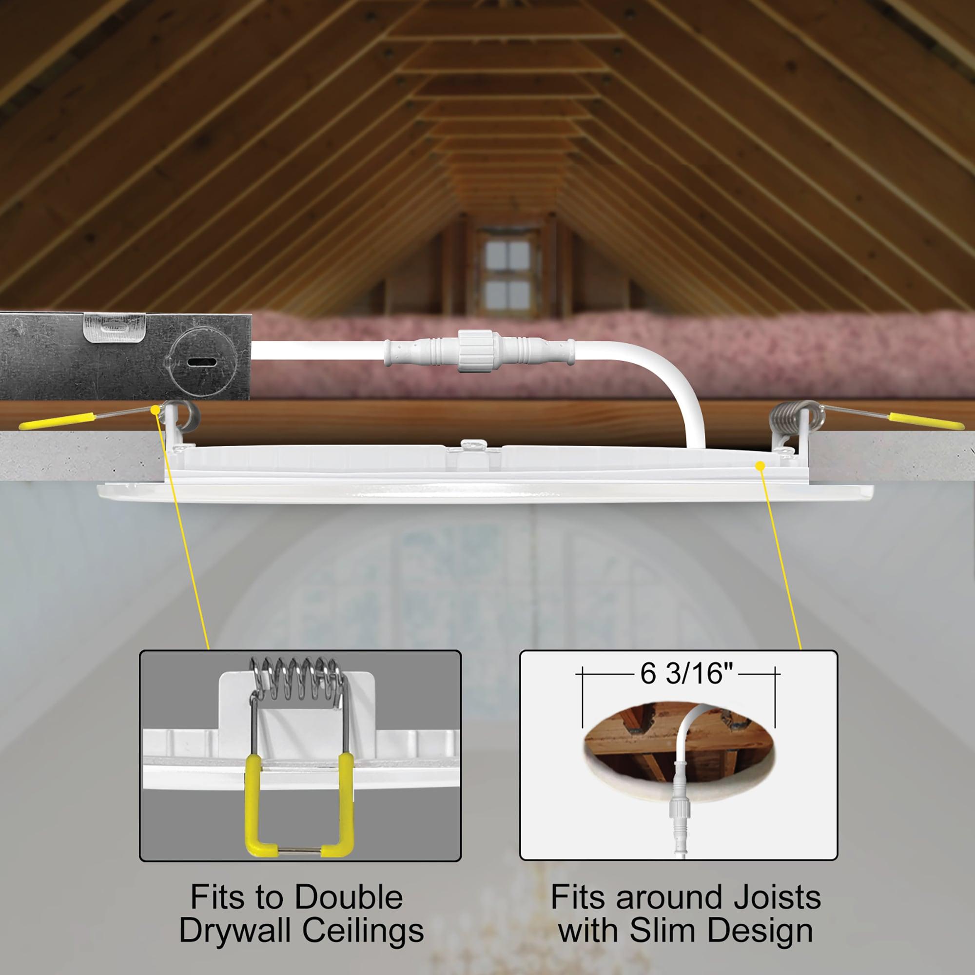 6.88'' Selectable Color Temperature Dimmable Air-Tight IC Rated LED Canless Recessed Lighting Kit