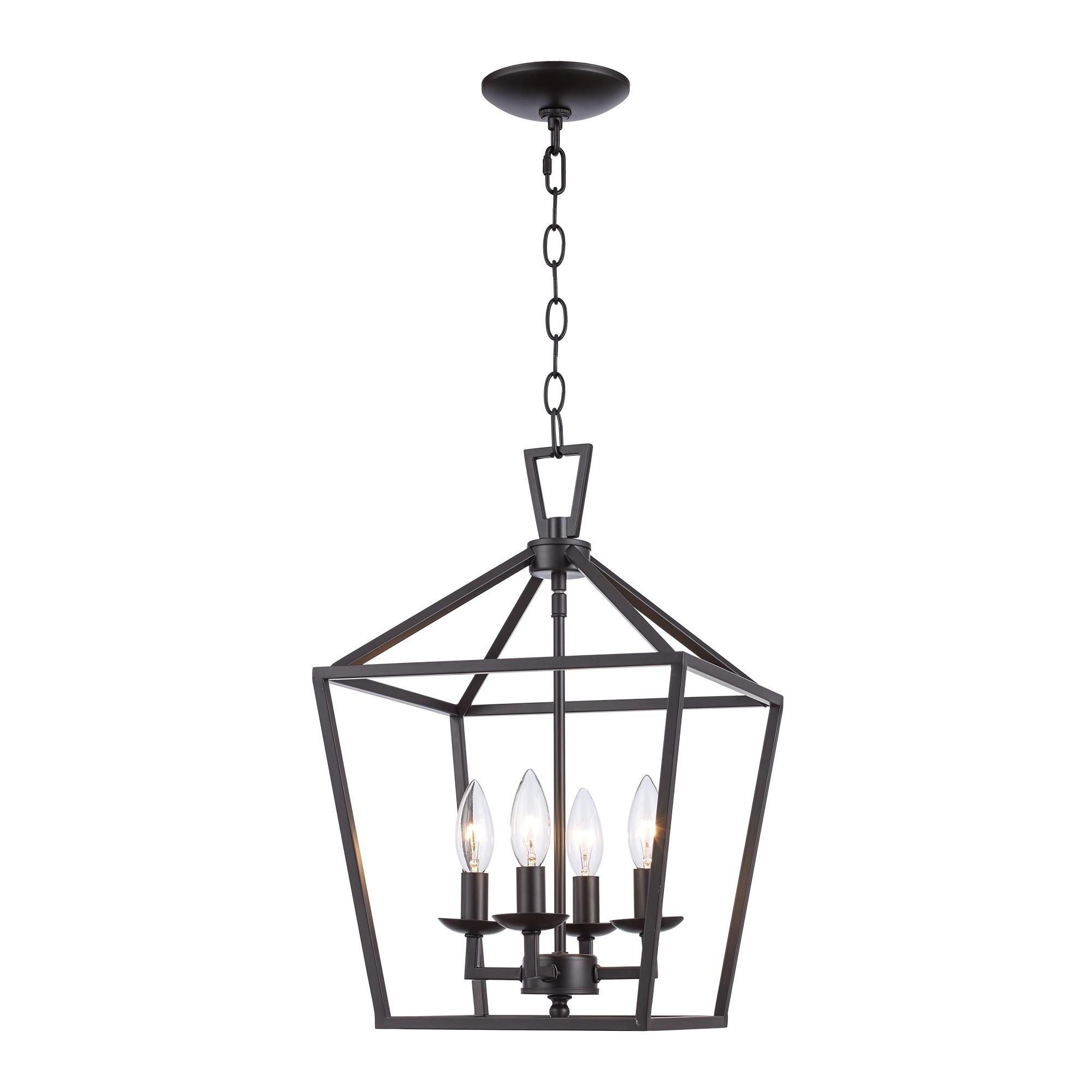 Lacey Industrial Cage 4-Light Pendant in Oil Rubbed Bronze