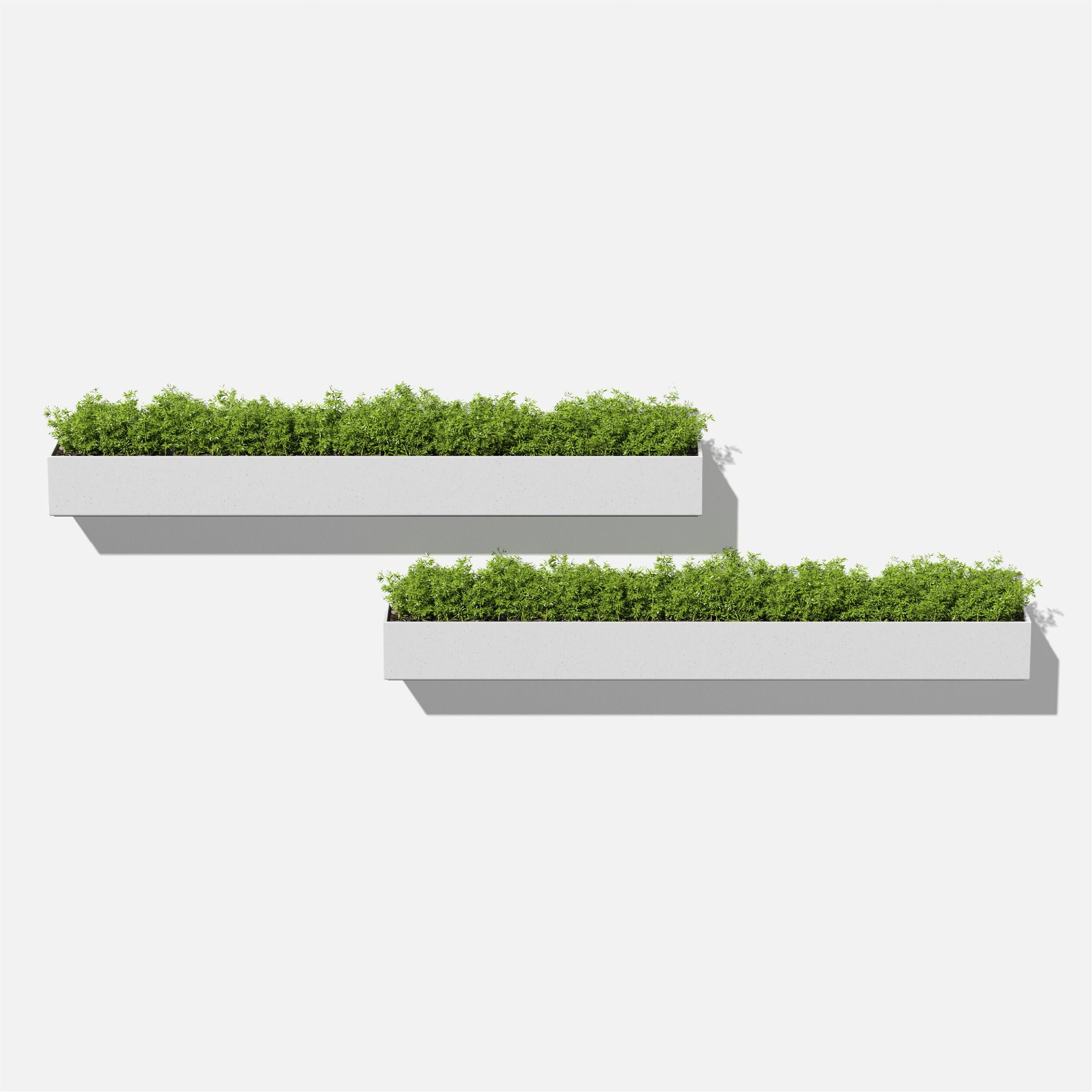 Veadek Geo Series Trough Hanging 32" Planter - 2-Pack White