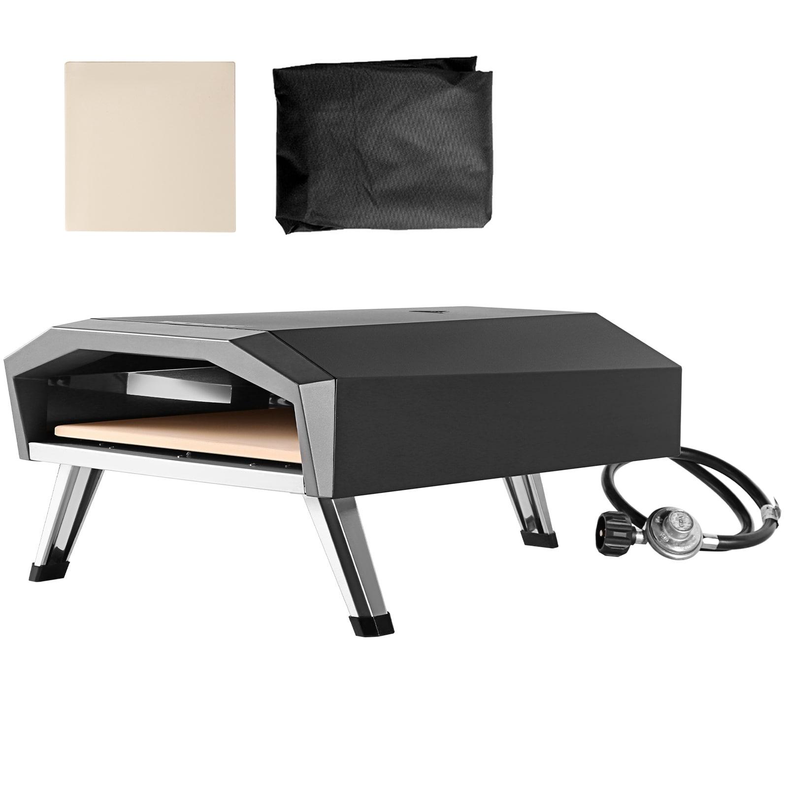 Choco Moon 13" Portable Gas Pizza Oven, Outdoor Propane Pizza Maker with Stainless Steel Construction & Pizza Stone, Perfect for BBQ Camping & Picnics, CSA Certified, Black