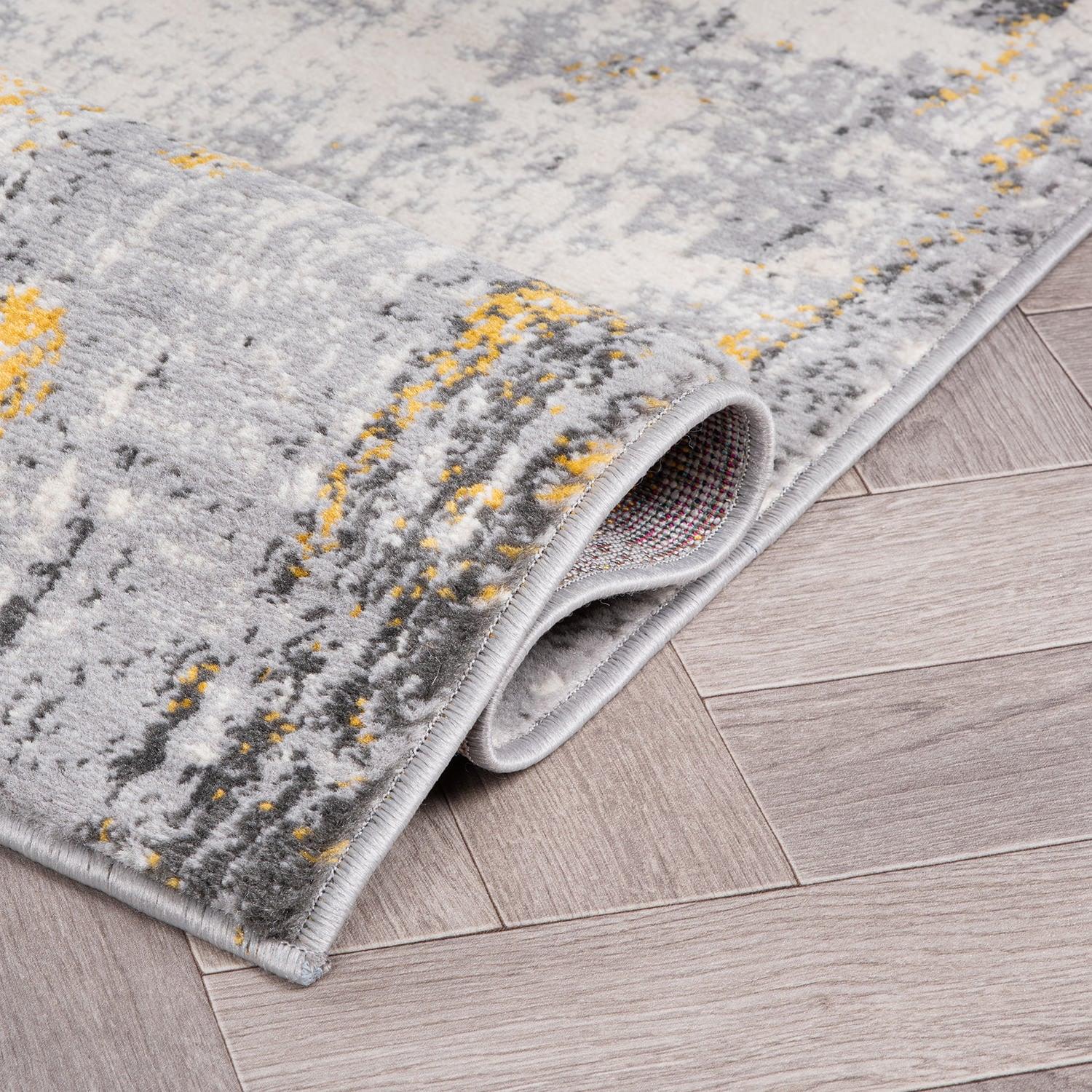 World Rug Gallery Dublin Contemporary Abstract Area Rug - Yellow 3'3"x5'