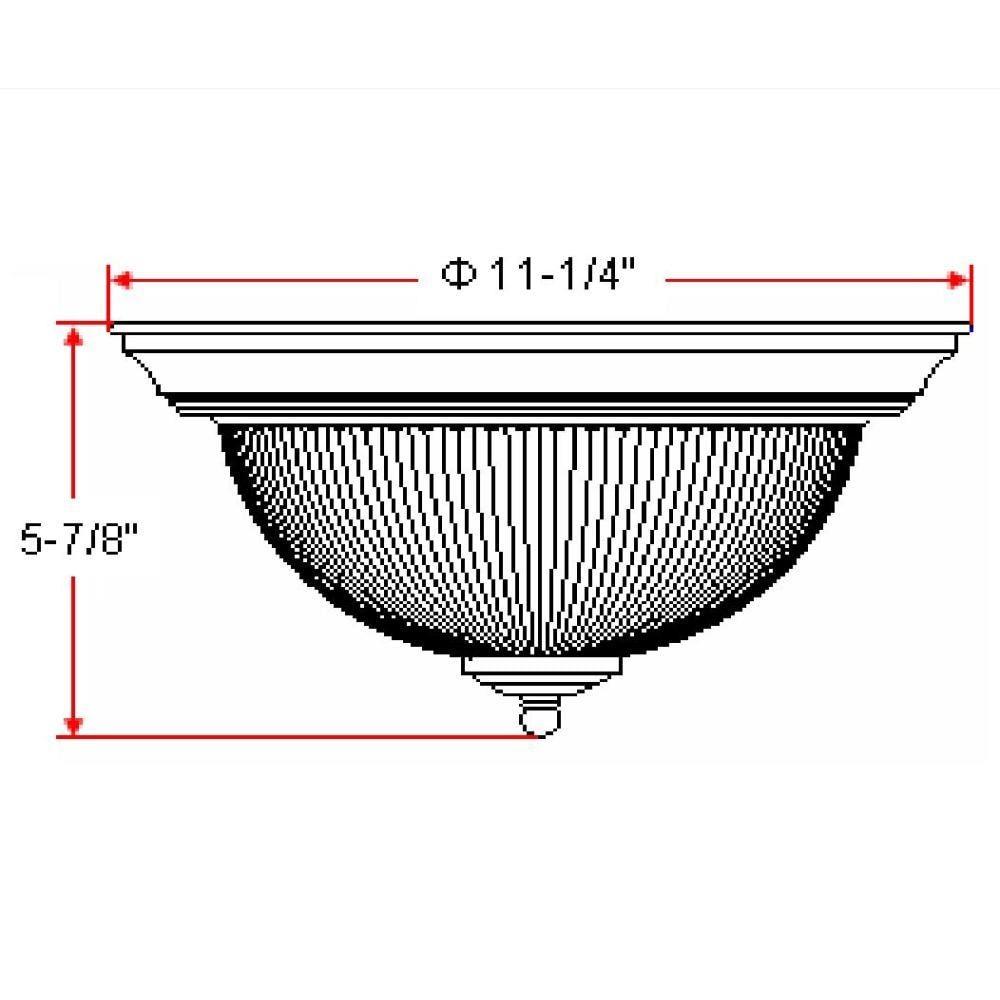 Design House 503037 Millbridge Traditional 1-Light Indoor Flush Mount Ceiling Light Dimmable Clear Ribbed Glass for Bedroom Dining Room Kitchen, Polished Brass