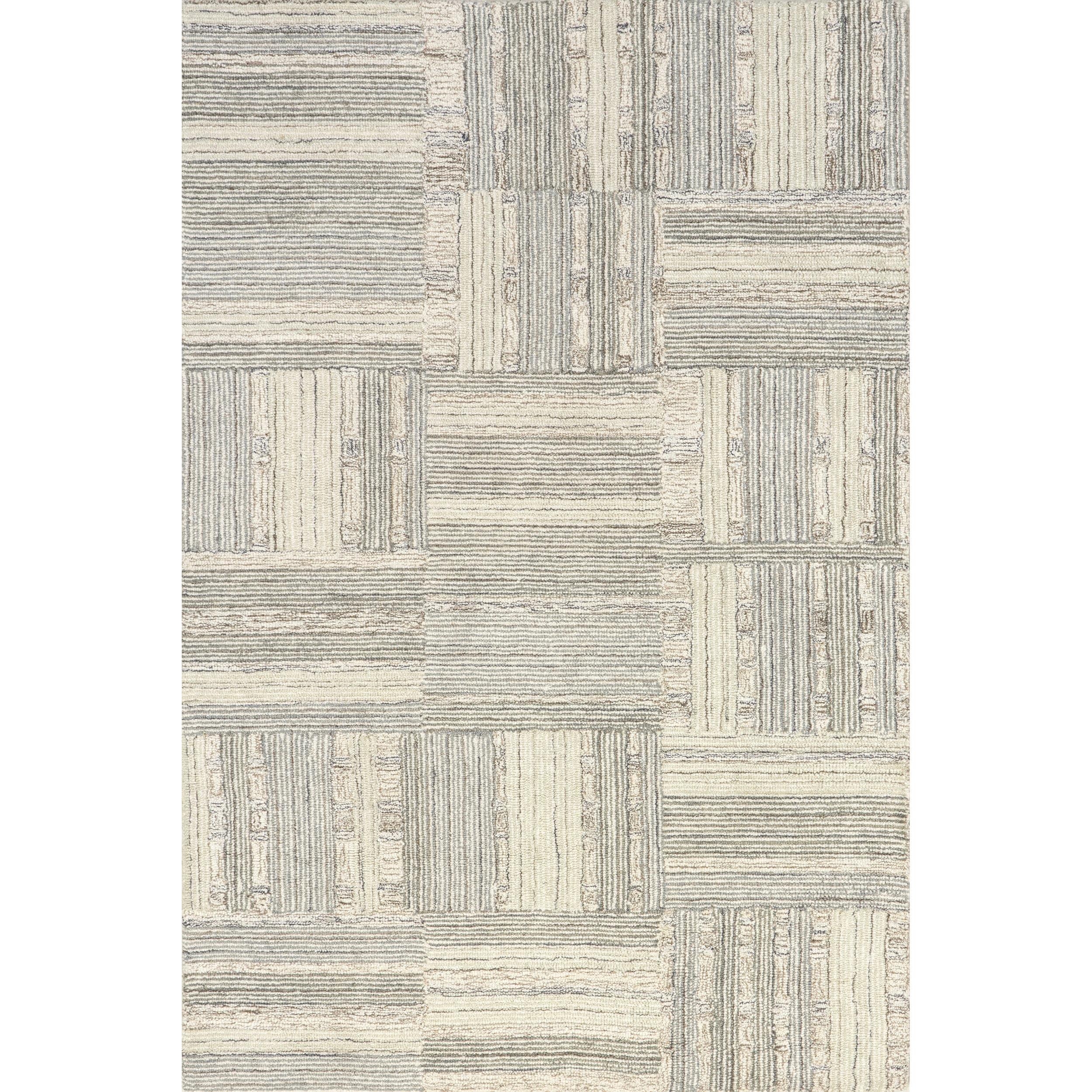 Nuloom Deco Striped Tile Wool Area Rug, 4' x 6', Light Grey