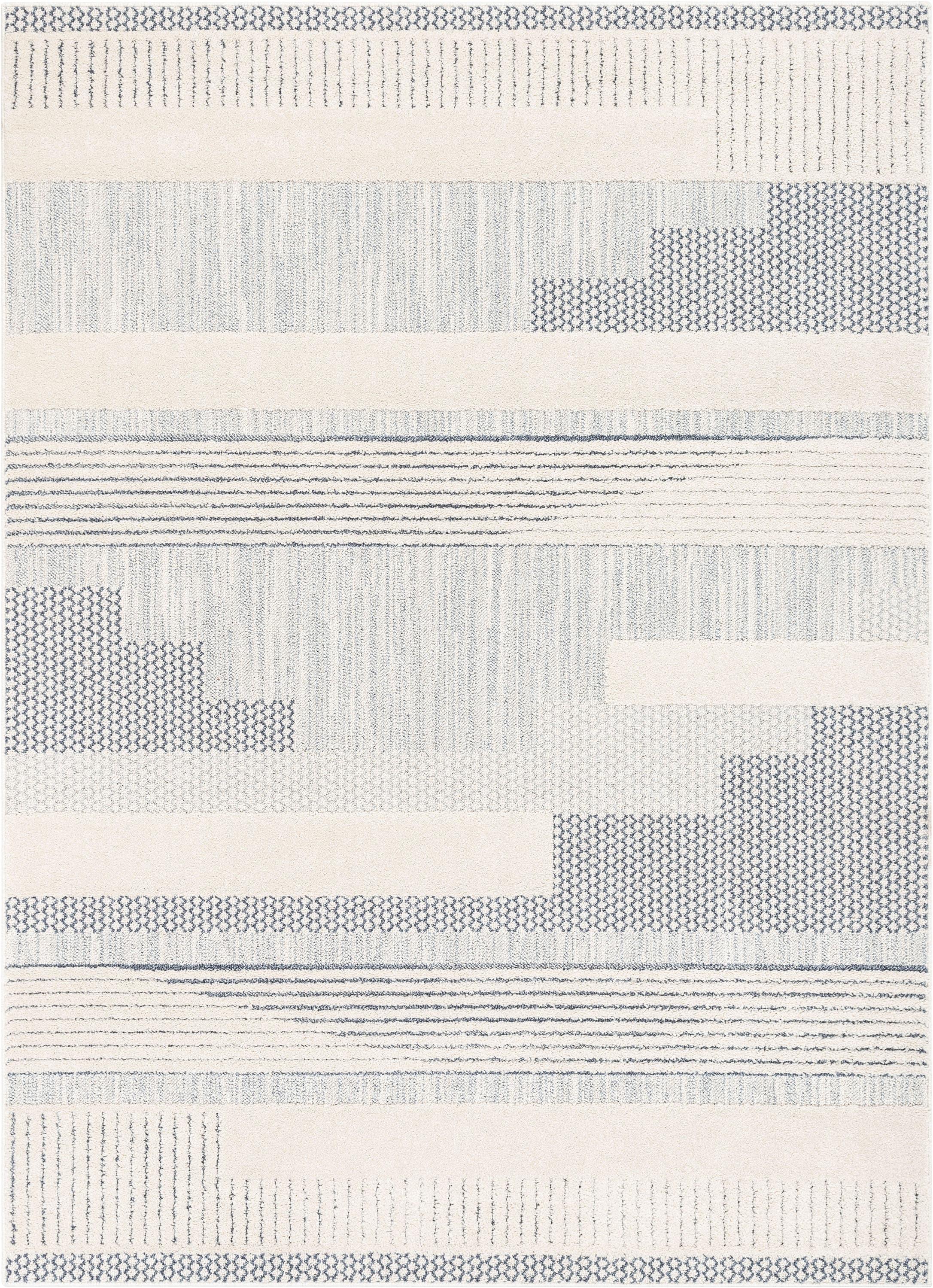 Marcone Briar Tribal Geometric Abstract Light Blue Looped Pile Rug