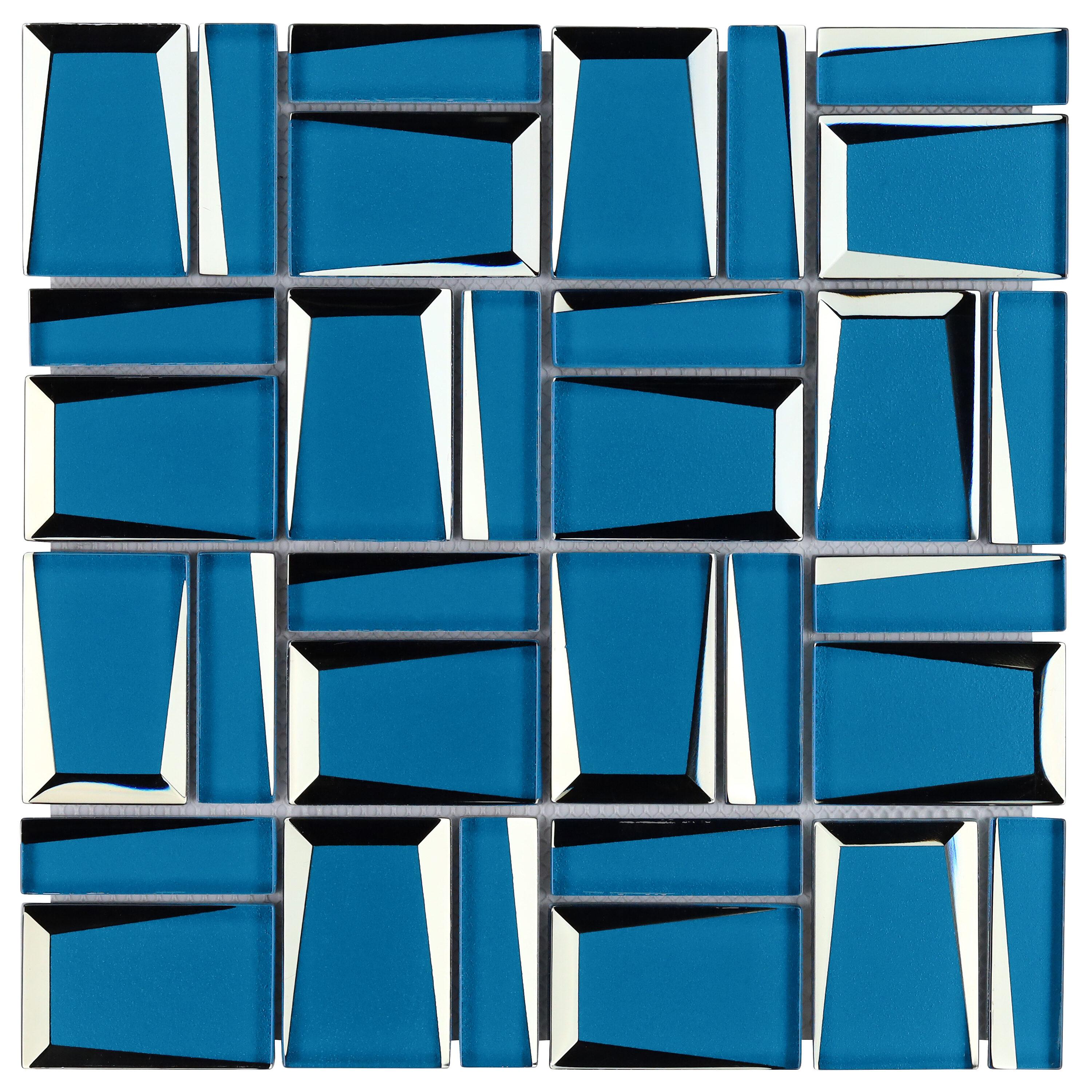 Revell 11" x 12" Glass Grid Mosaic Wall Tile (0.88 Sq. Ft. / Each)