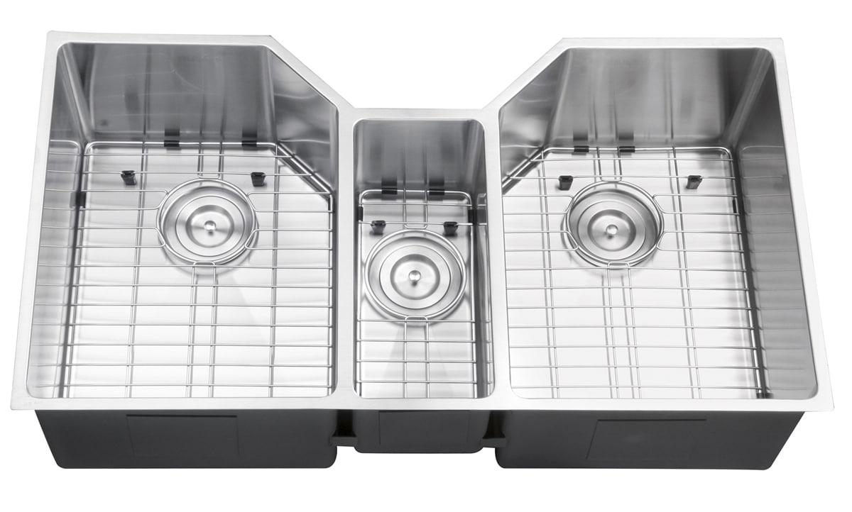 Ruvati 35" Triple Bowl Undermount 16 Gauge Stainless Steel Kitchen Sink