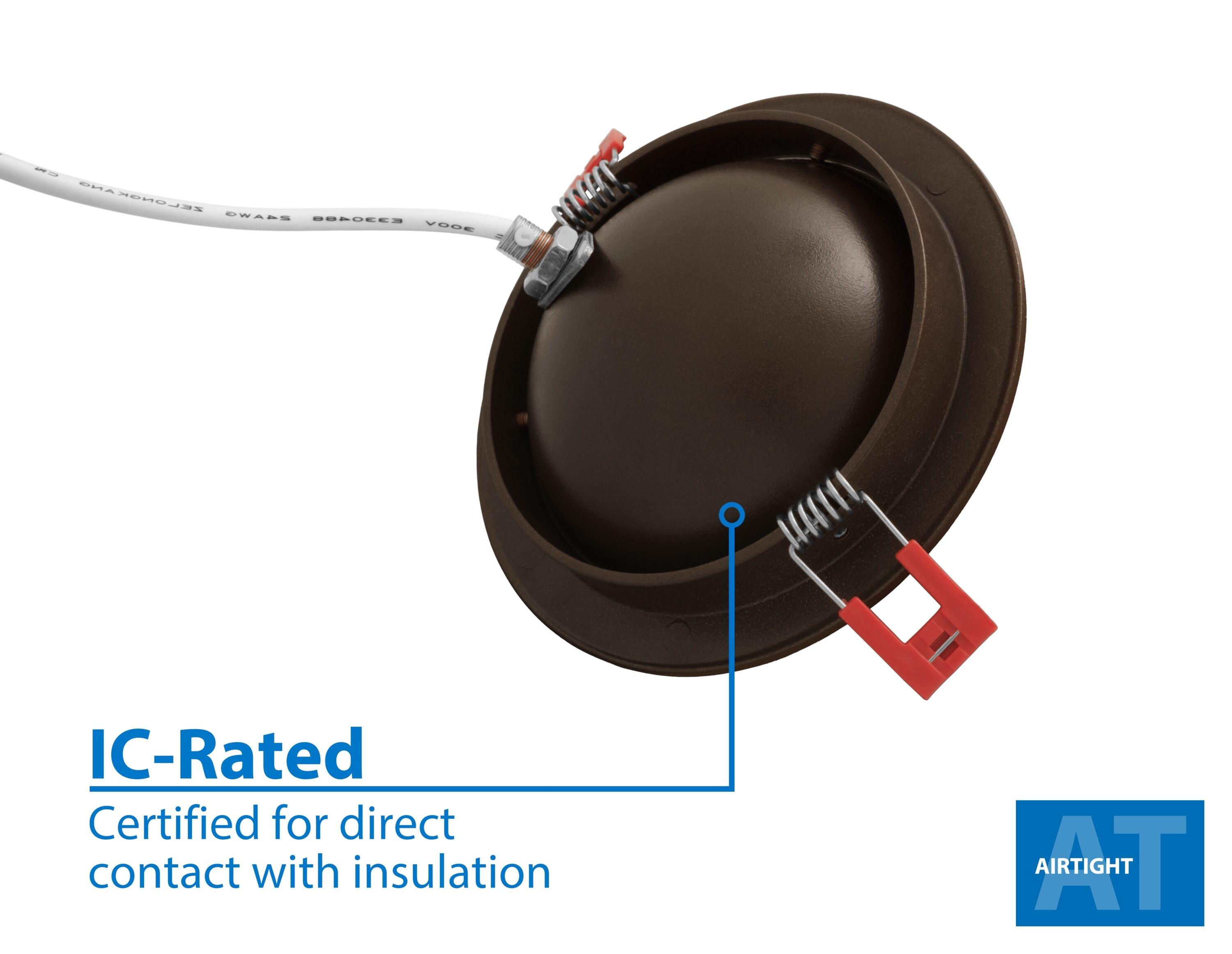 DGF43 4'' Selectable Color Temperature Dimmable Air-Tight IC Rated LED Canless Recessed Lighting Kit