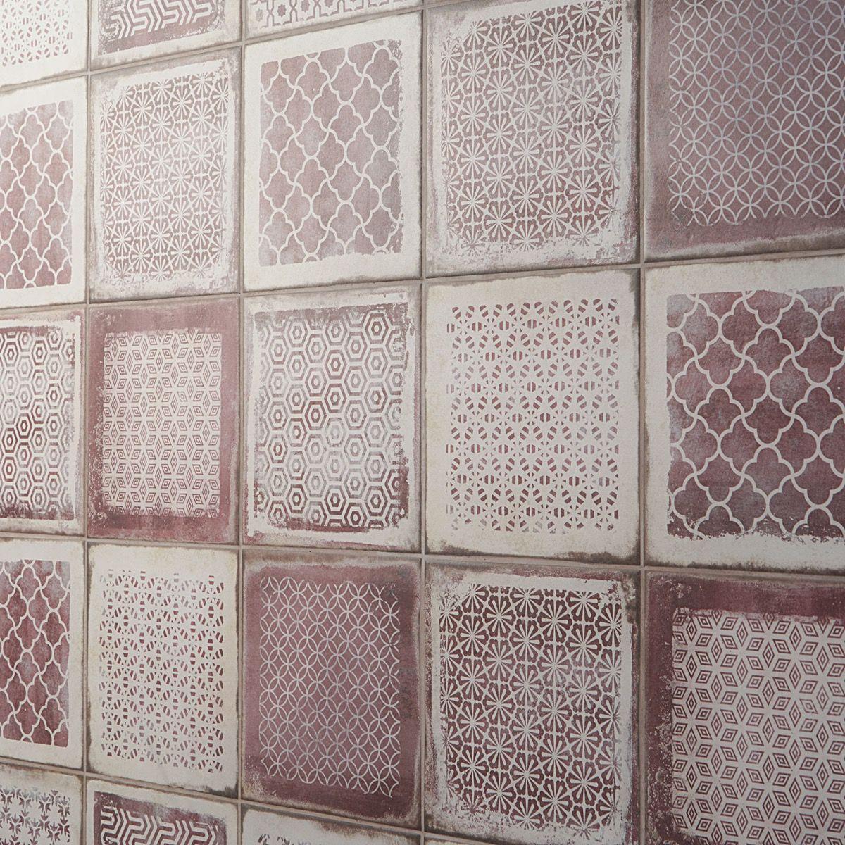 Bond Tile 8" x 8" Encaustic Patterned Look Wall & Floor Tile