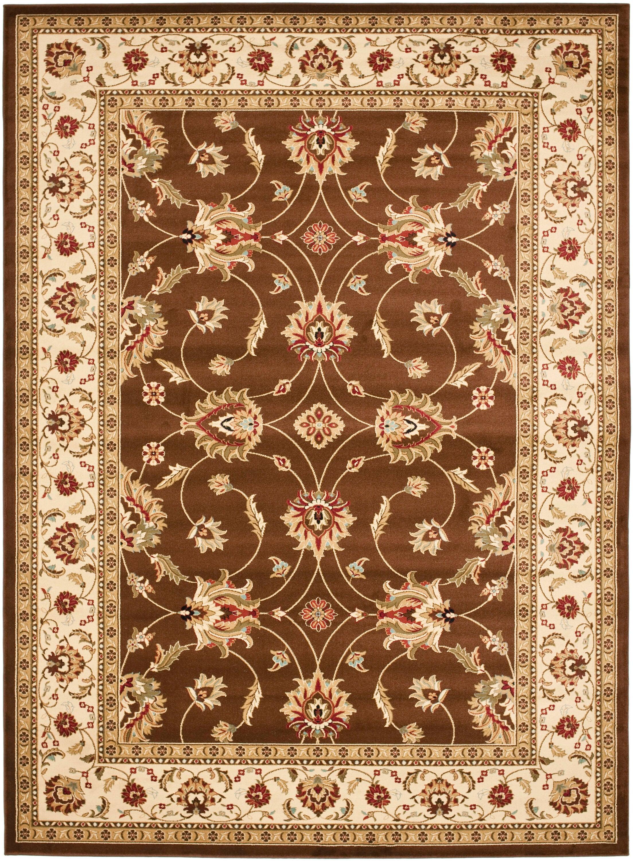 Lyndhurst LNH553 Power Loomed Area Rug - Brown/Ivory - 8'9"x12' - Safavieh.