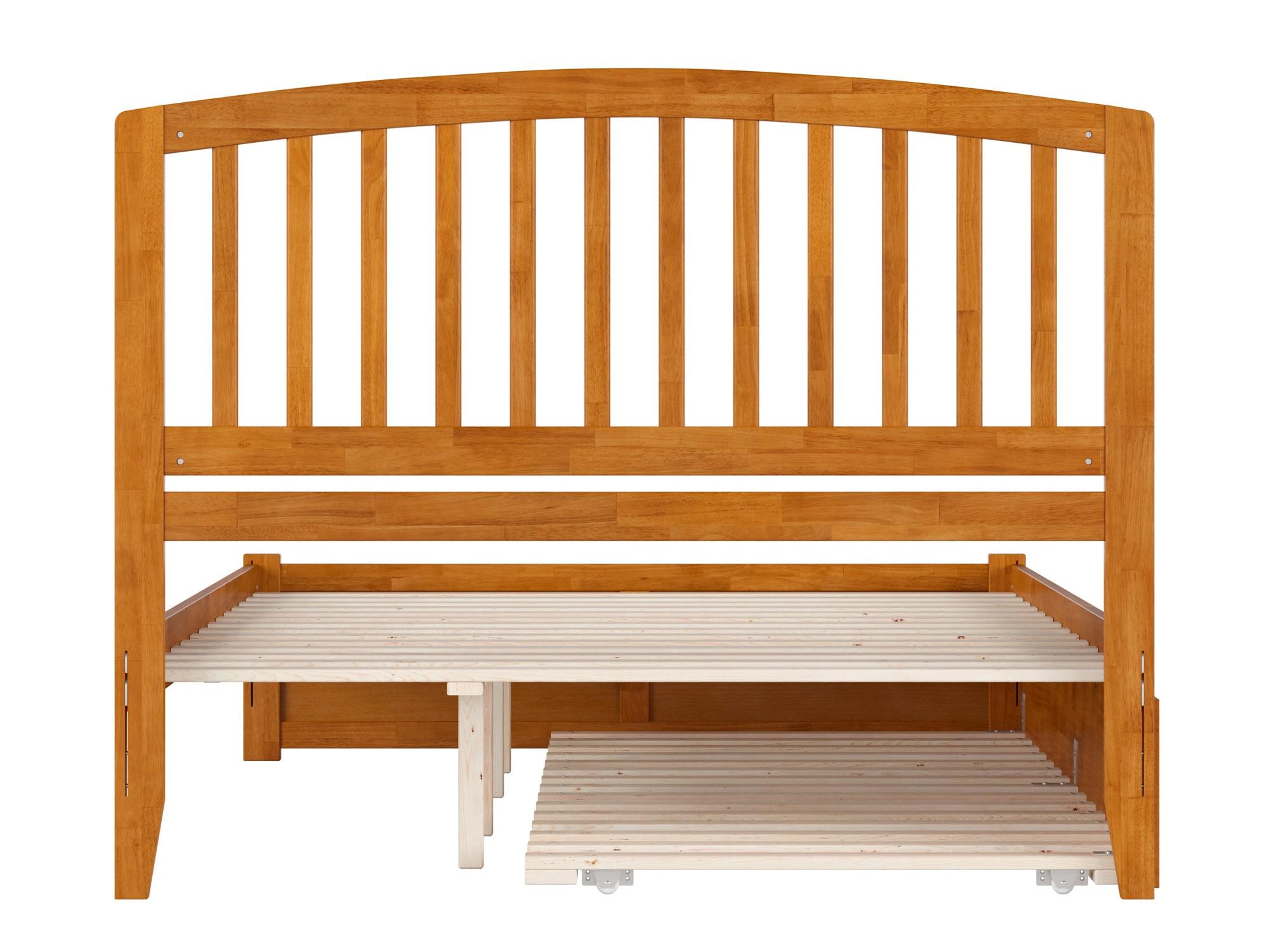 Richmond Solid Wood Platform Bed with Panel Footboard and Trundle