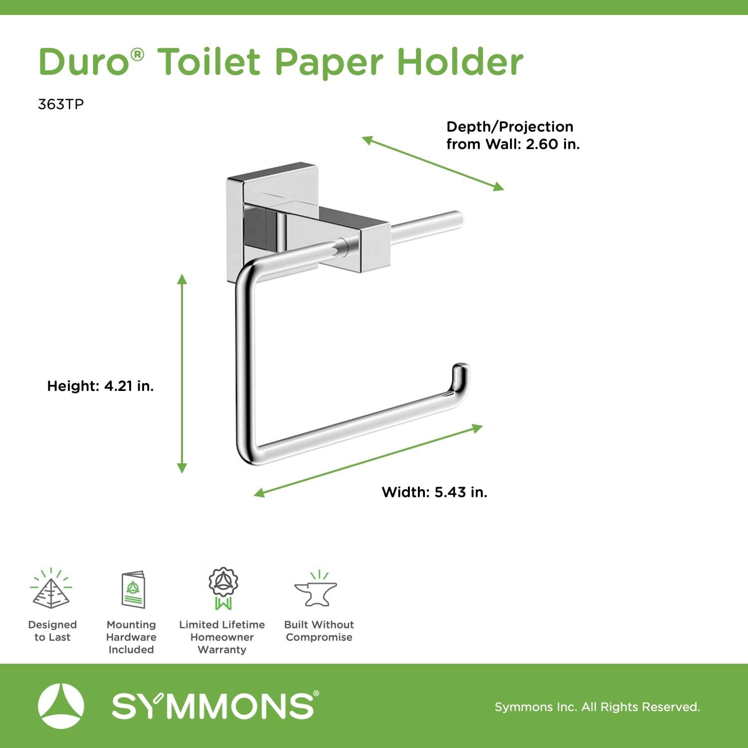 Symmons Duro Single Roll Toilet Paper Holder with Wall Mounting Hardware 363TP