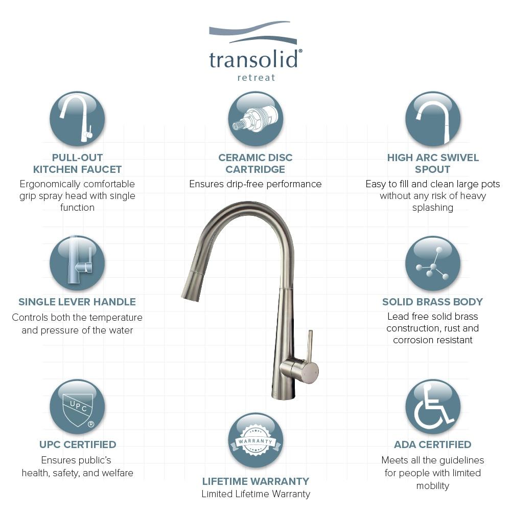 Transolid Retreat Pull Out Single Handle Kitchen Faucet