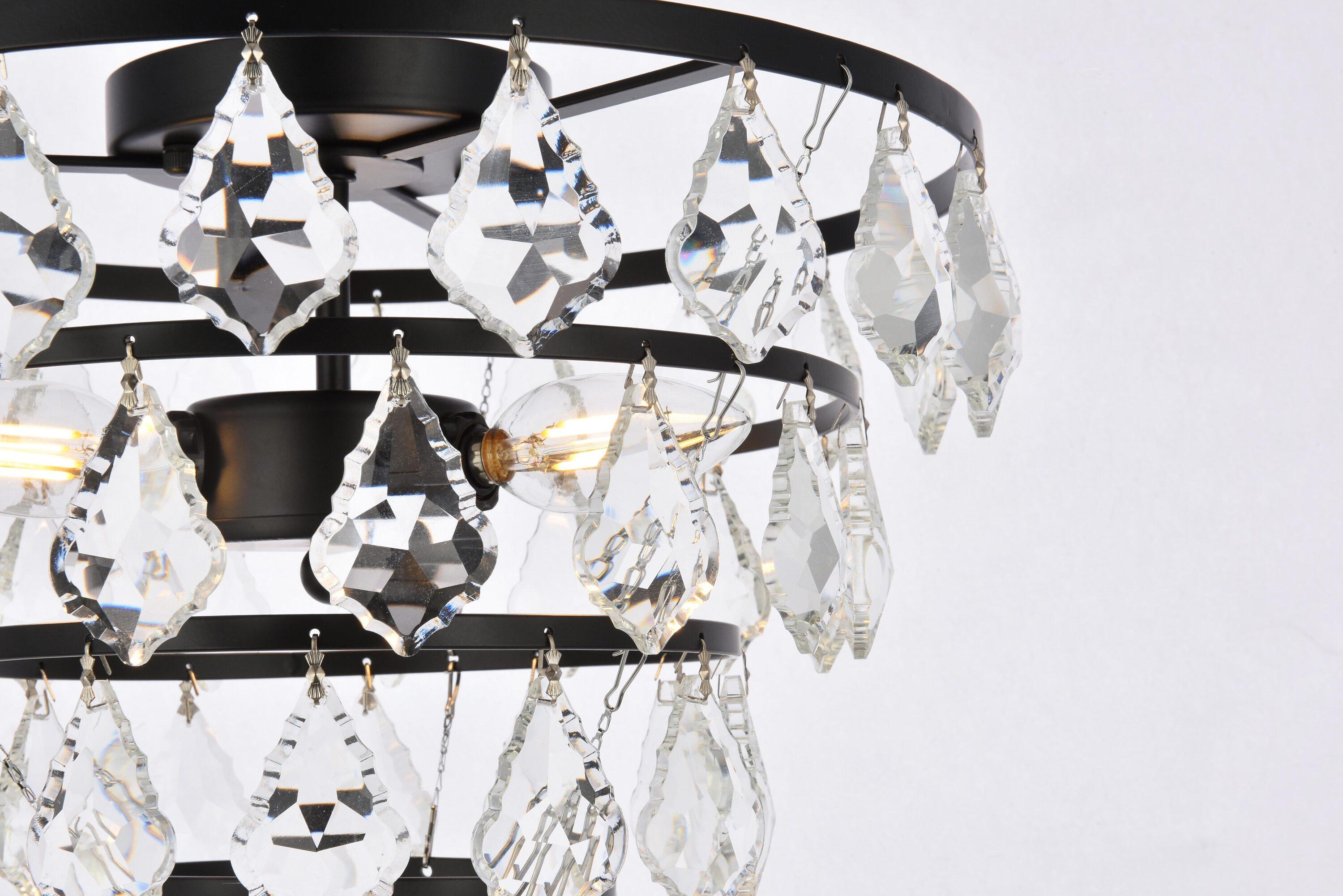 Elegant Lighting Ella 14 inch flush mount in black