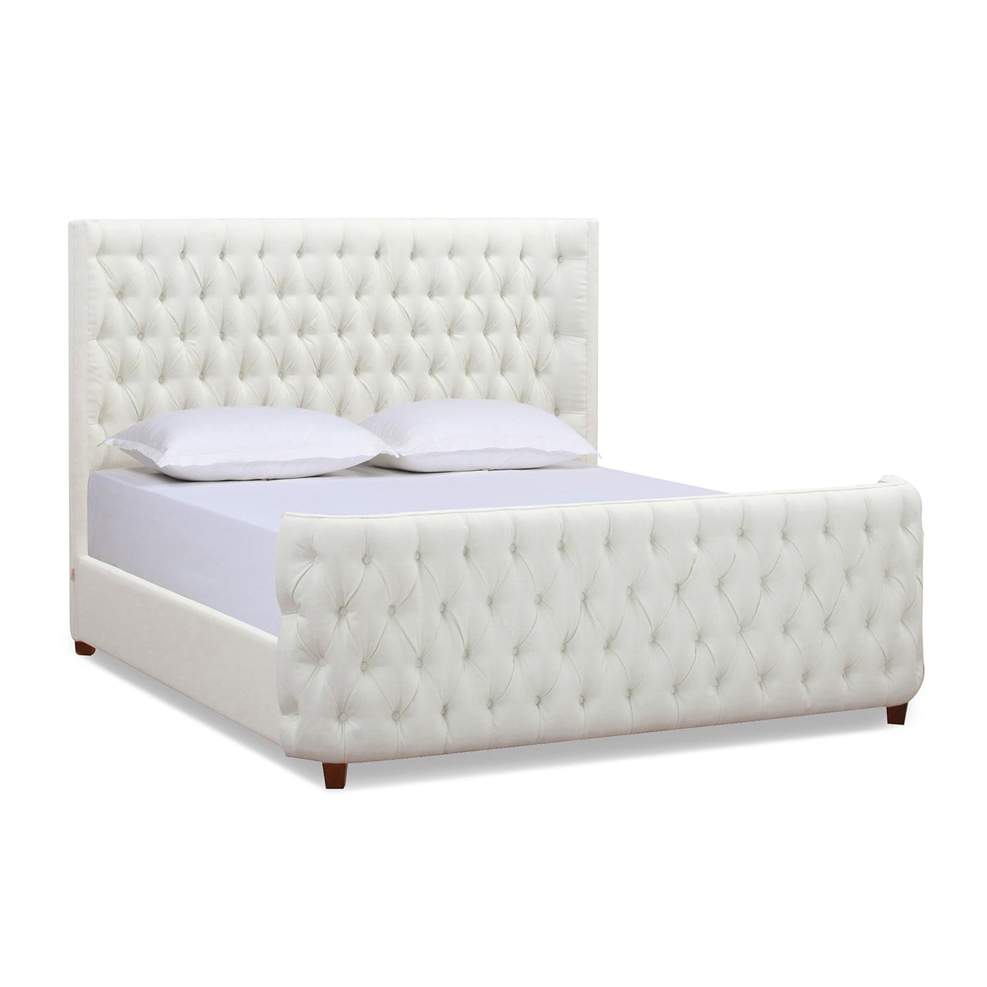 Brooklyn King Tufted Bed, Antique White