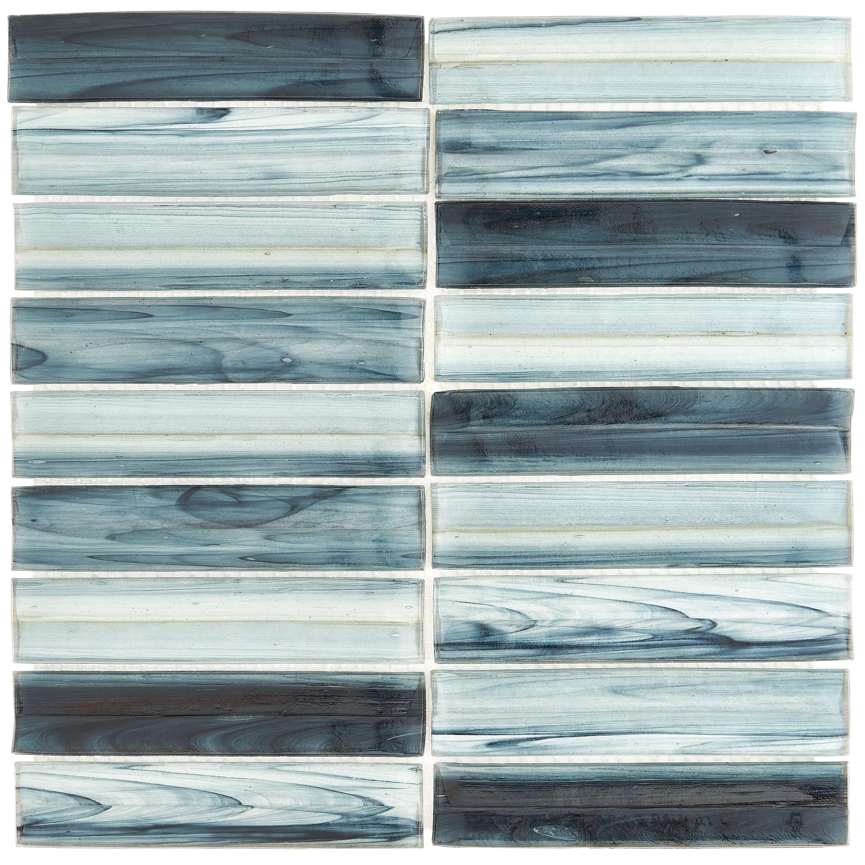 Tara Stacked 11.61" x 11.73" Molten Glass Mosaic Wall Tile (0.95 Sq. Ft. / Sheet)