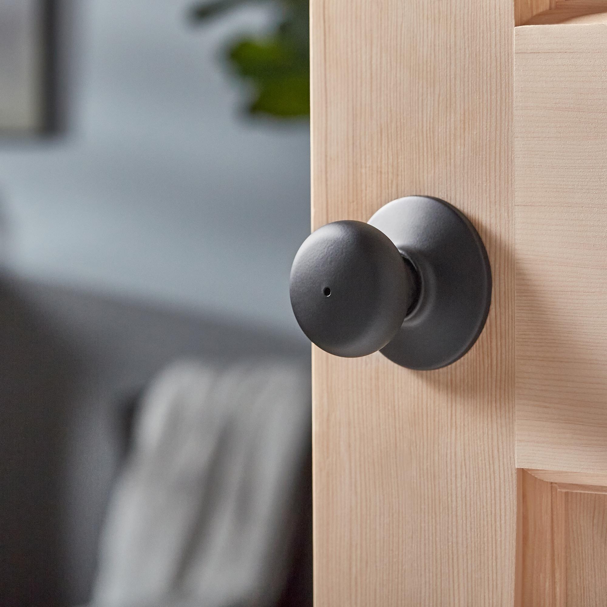 Schlage F-Series Plymouth Matte Black Privacy Knob Right or Left Handed