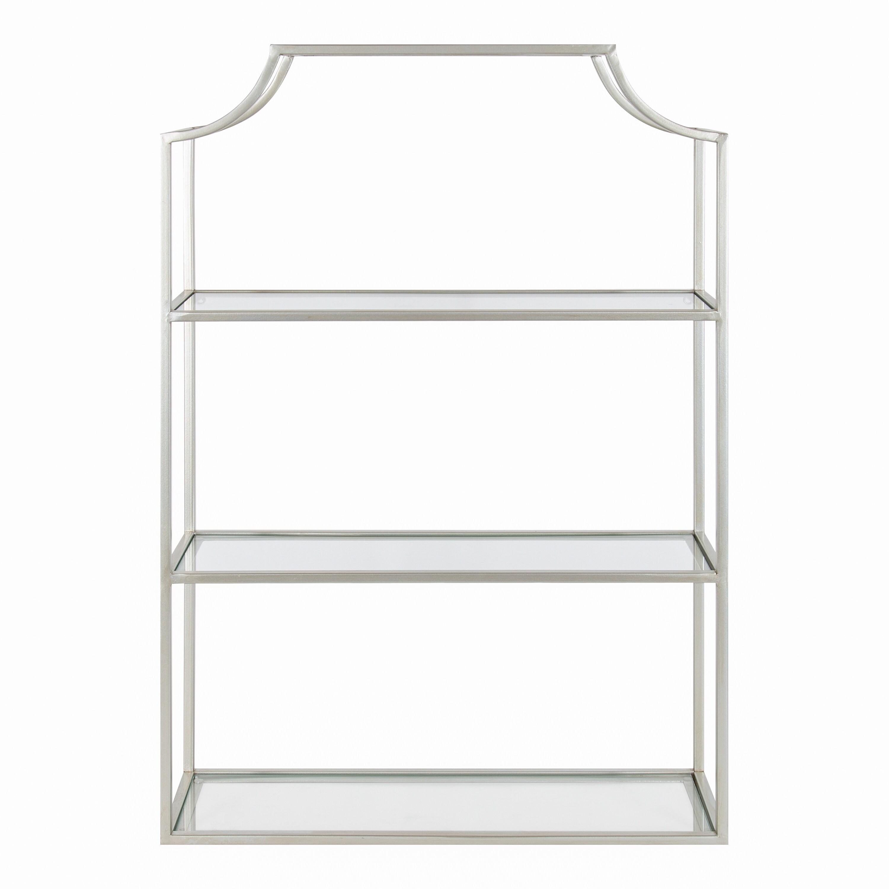 20" x 30" Ciel Tiered Wall Shelf Silver - Kate & Laurel All Things Decor: 4-Tier Glass, Metal Frame, No Assembly Required