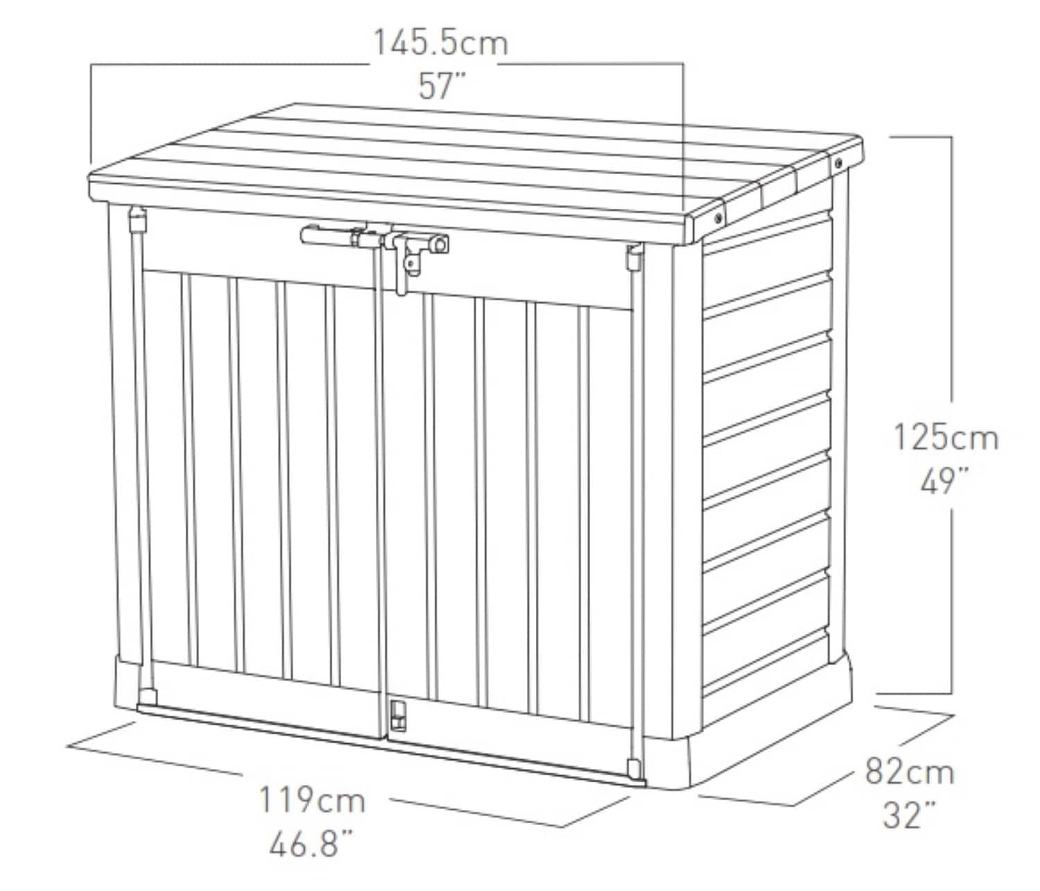 Keter Keter Store It Out Prime Durable Resin Outdoor Storage Shed With Floor and Double Doors for Garden Patio Furniture and Tools