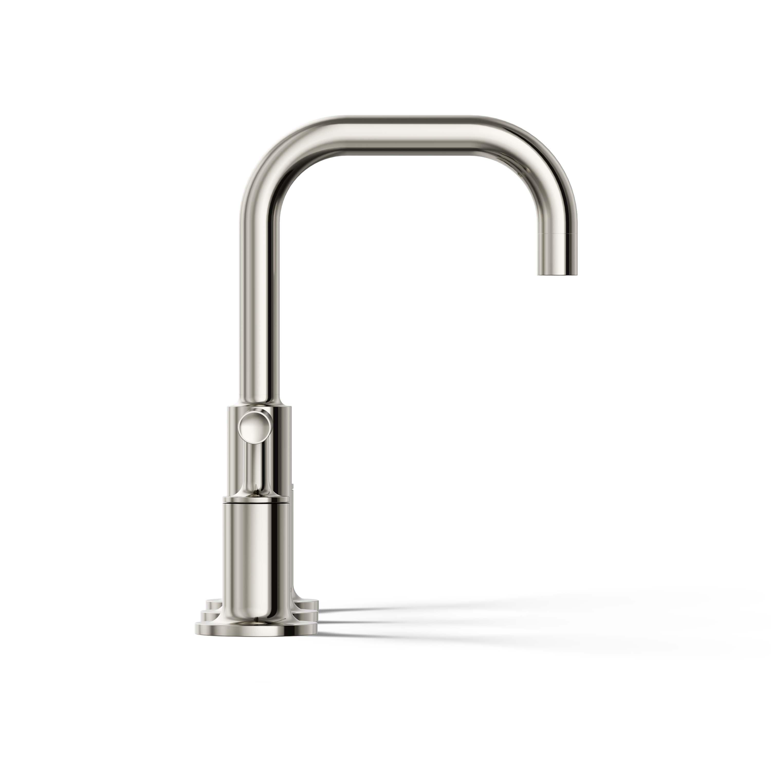 Purist® Widespread Faucet with Drain Assembly Low Lever Handles and Low Gooseneck Spout