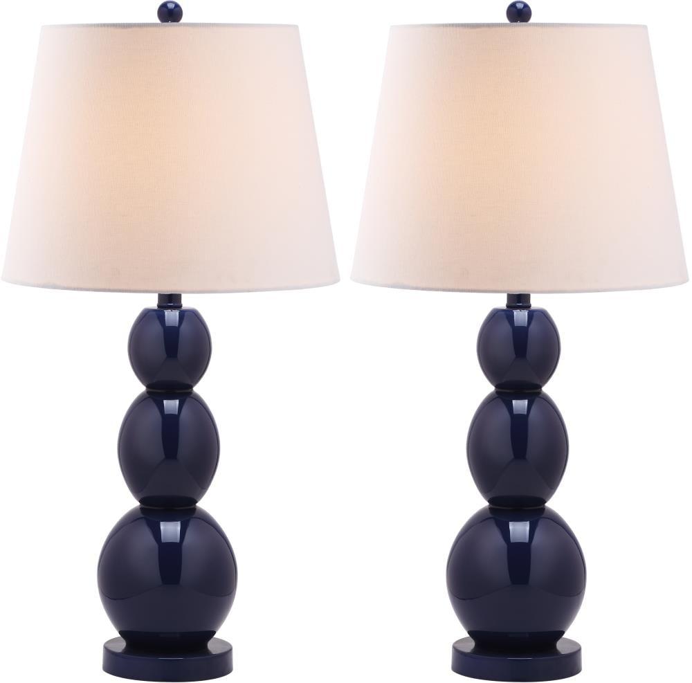 Jayne 3 Sphere Table Lamp (Set of 2) - Navy - Safavieh.