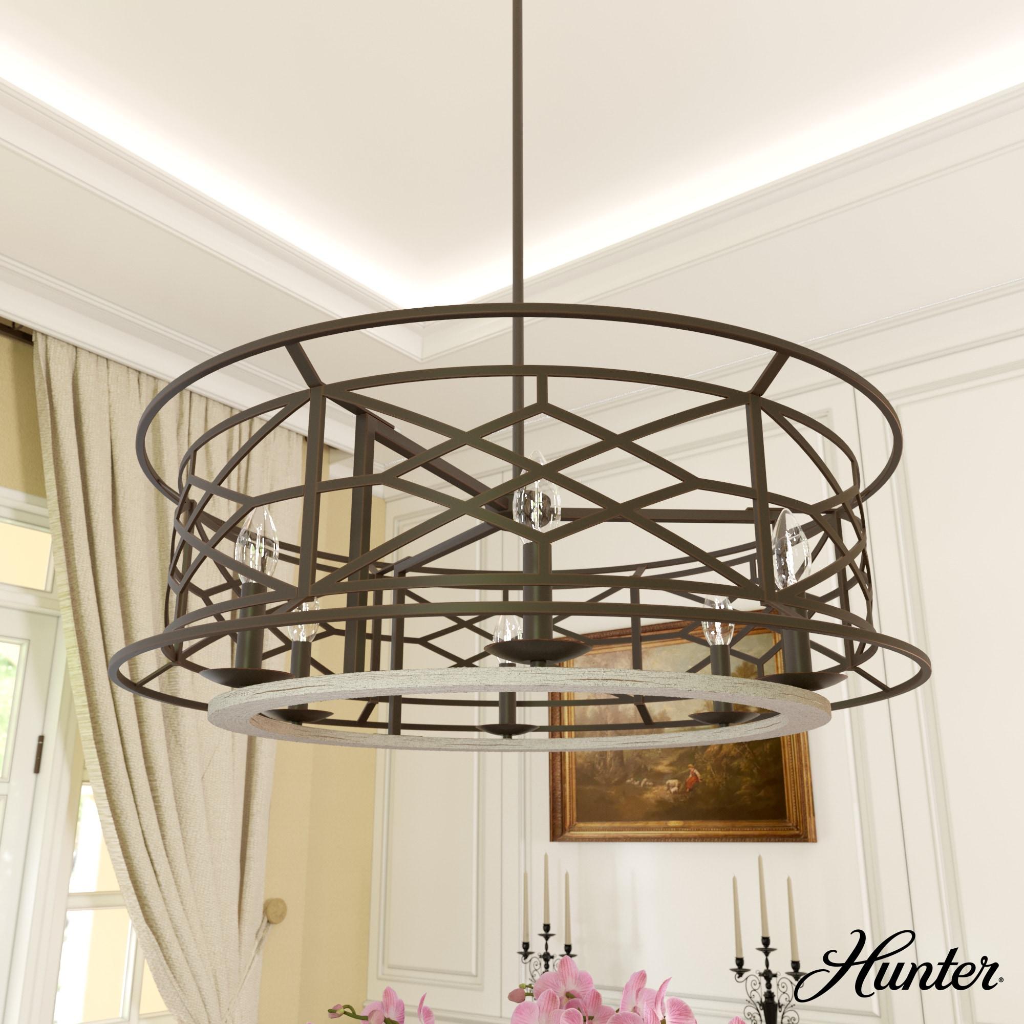 Hunter Fan Langwood 6 - Light Unique / Statement Drum Chandelier