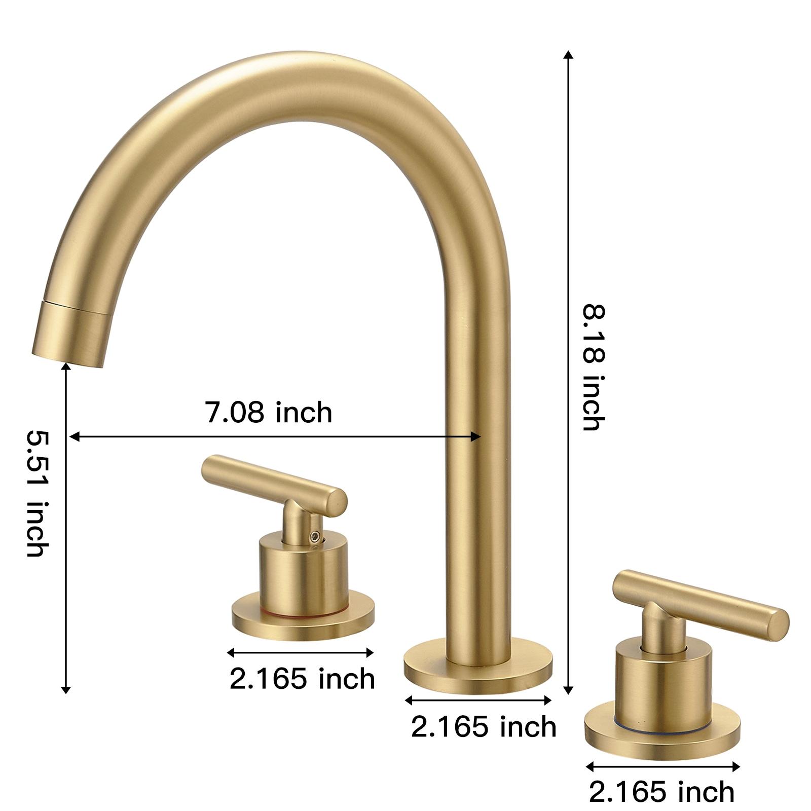 VIBRANTBATH 16441-BG Widespread Bathroom Faucet 3 Hole, 2-handle Bathroom Sink Faucet with Drain Assembly
