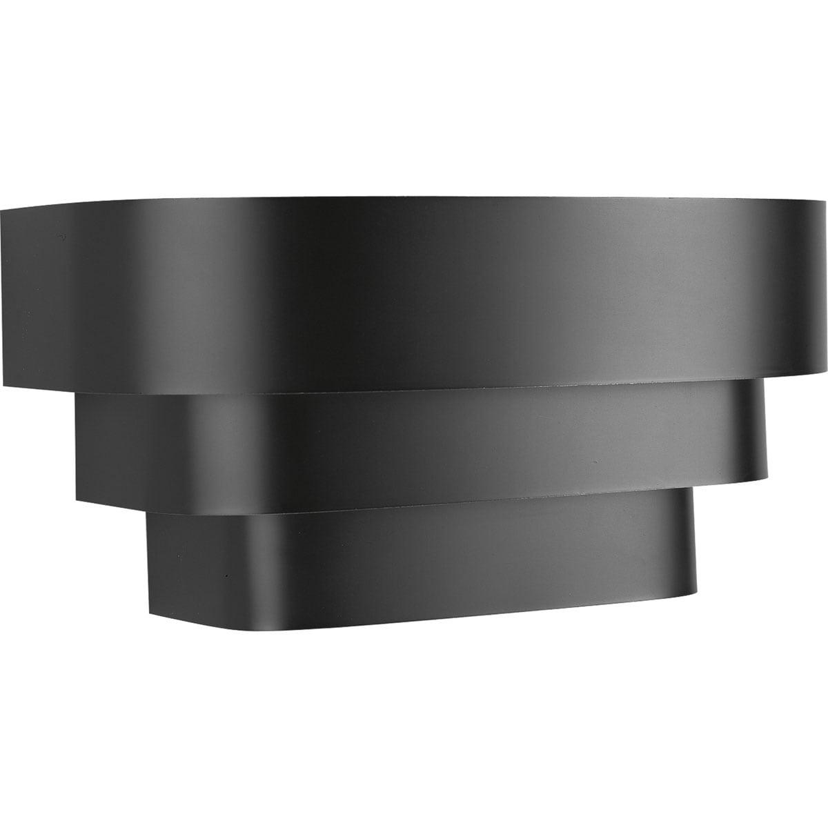 Progress Lighting, Tri-Band Louver, 1-Light Wall Sconce, Matte Black, Metal Shade, Steel, 7" W x 7" H x 14" L, 100W MED, BL