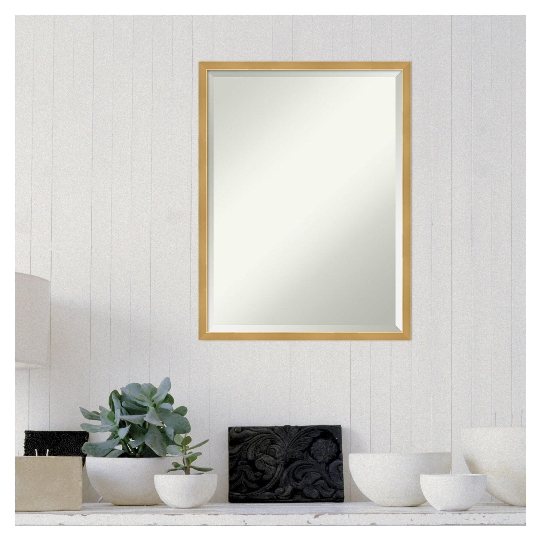 Amanti Art Svelte Polished Gold Beveled Wood Wall Mirror 25.5 x 19.5 in.