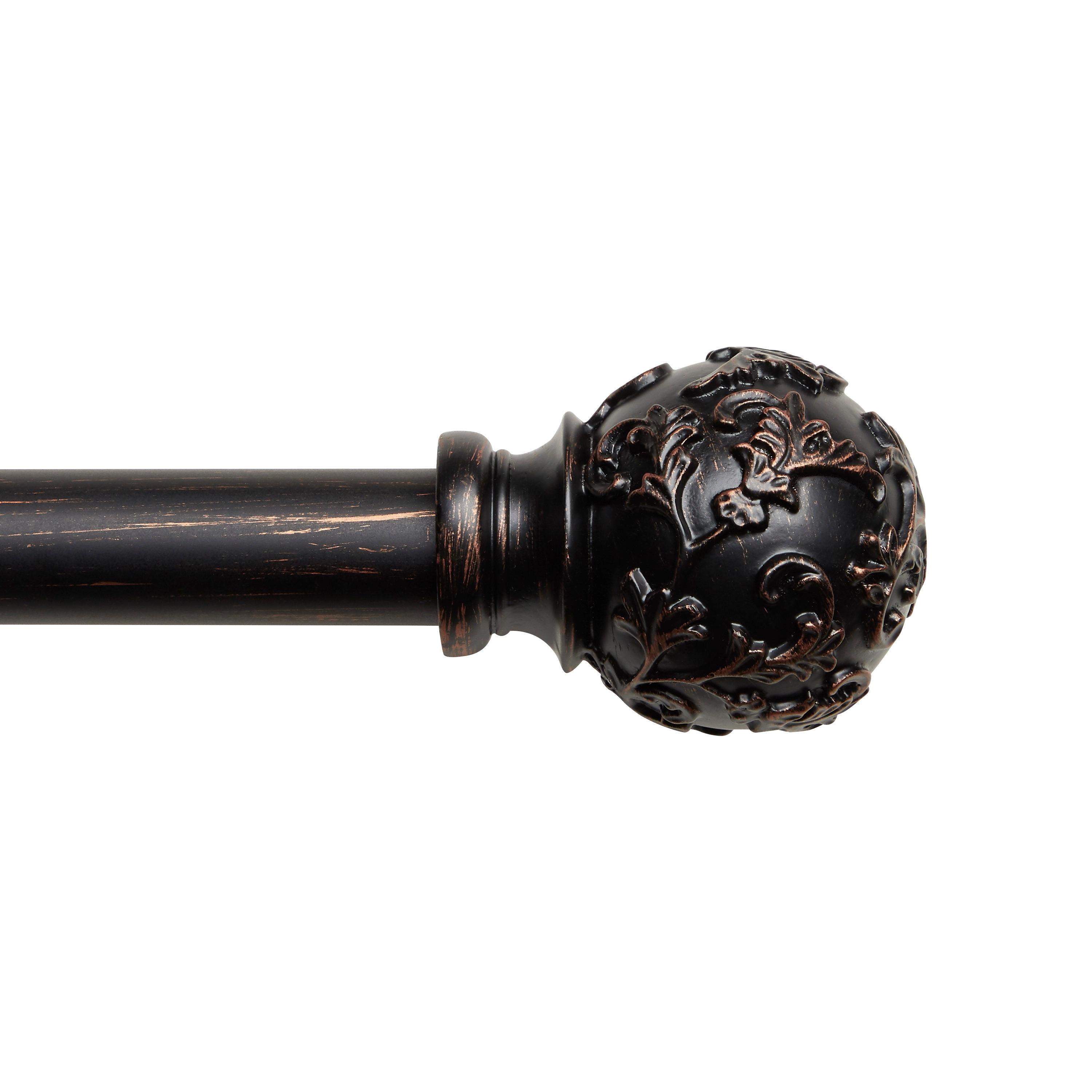Jewett Exclusive Home Vine 1" Curtain Rod and Coordinating Finial Set, Adjustable