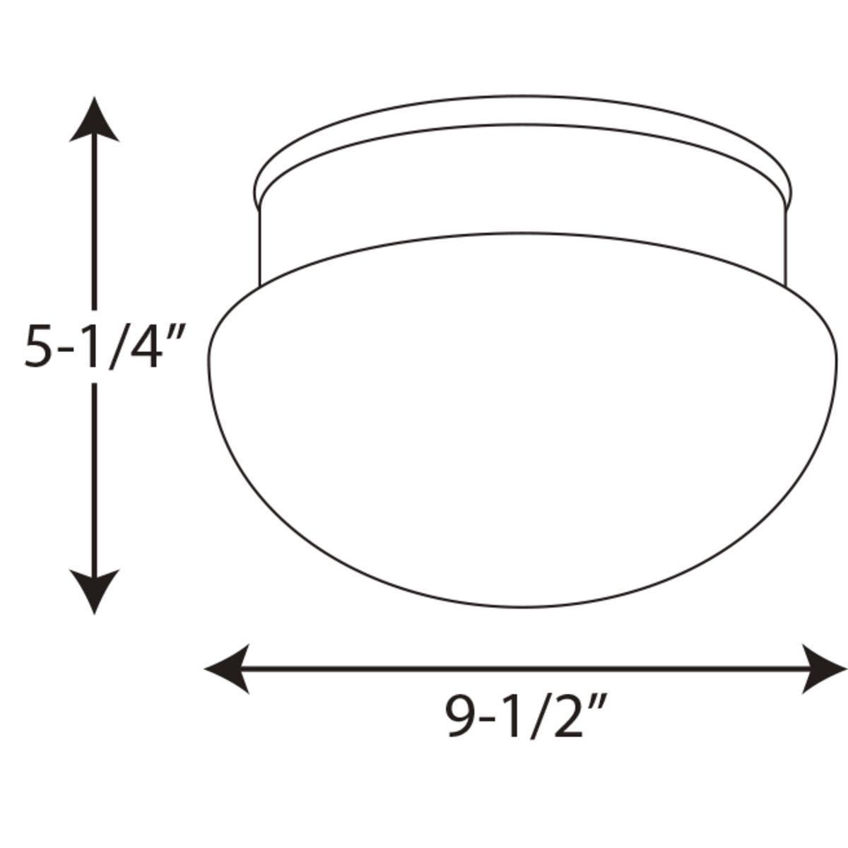Progress Lighting, Fitter Collection, 2-Light Flush Mount, Brushed Nickel, White Glass Bowl