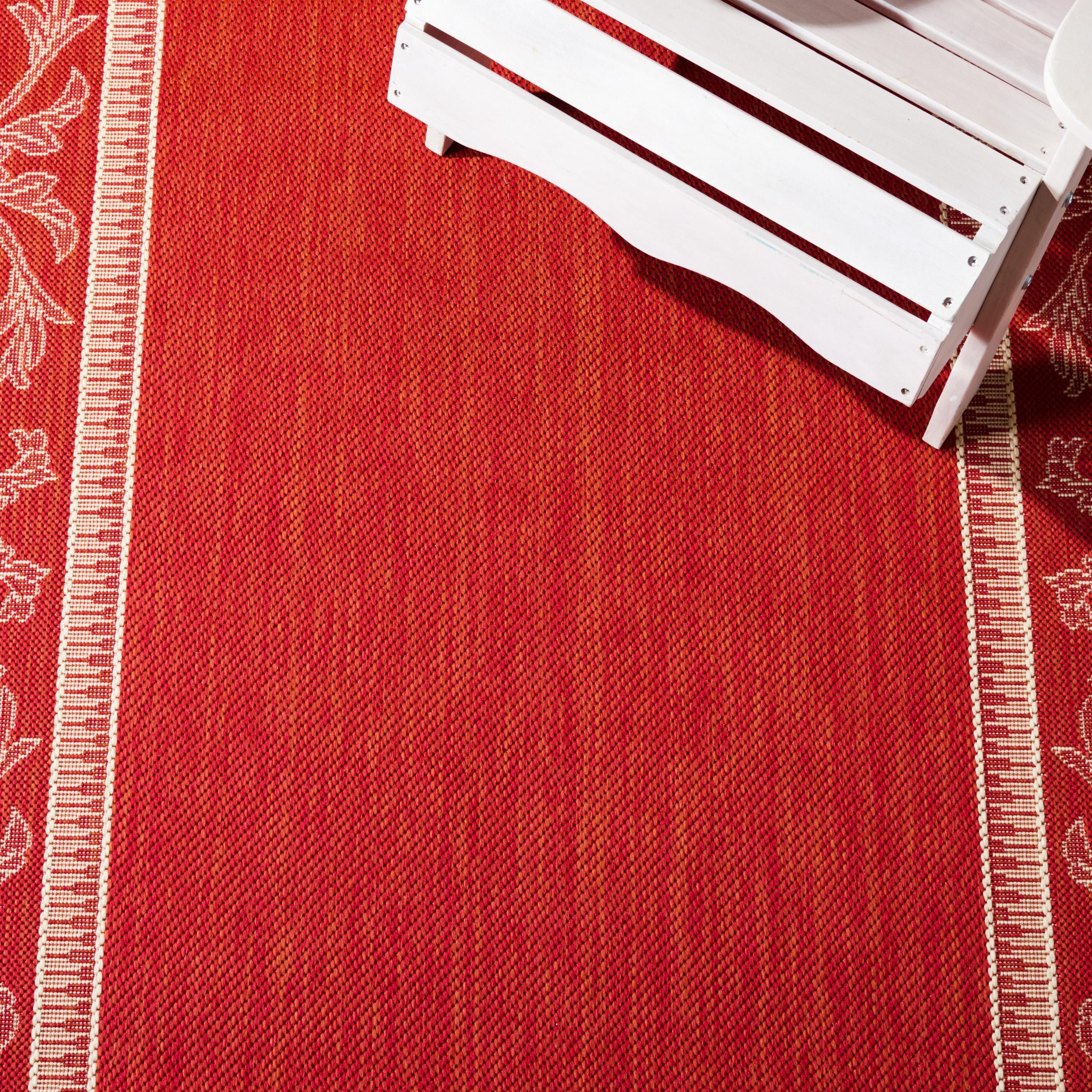 Courtyard CY2965 Power Loomed Indoor/Outdoor Area Rug - Red/Natural - 5'3"x7'7" - Safavieh.