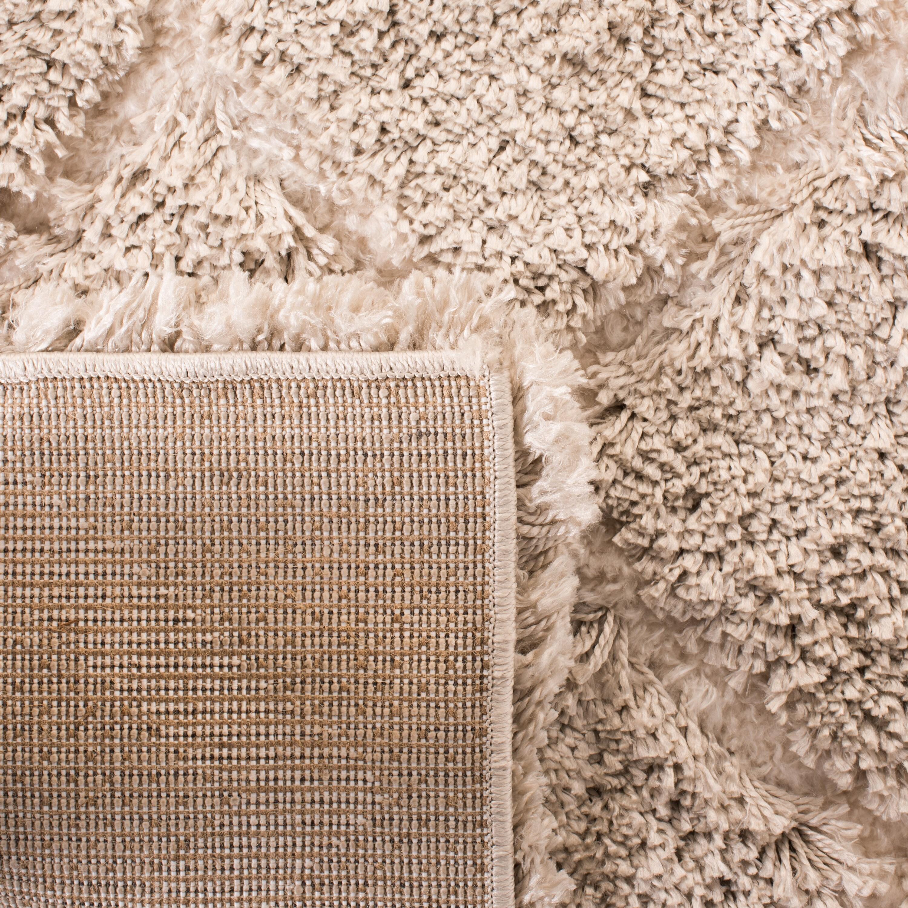 SAFAVIEH Adriana Anwar Geometric Diamonds Shag Area Rug, Beige/Cream, 3' x 5'