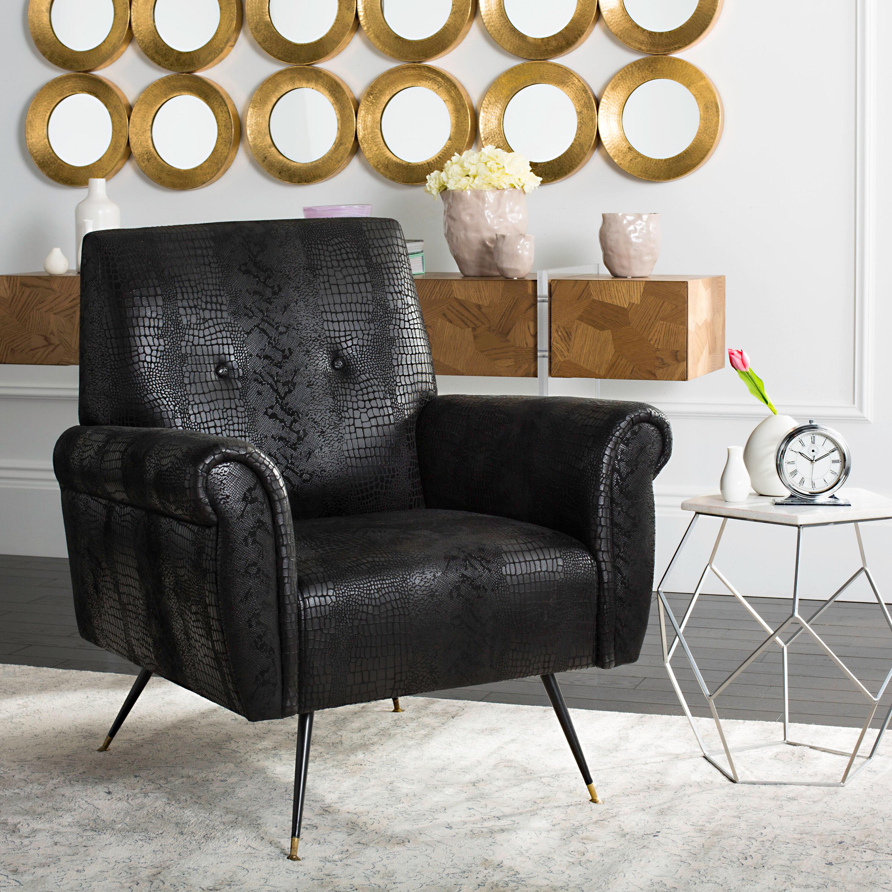 Mira Accent Chair - FOX6285 - Black - Safavieh