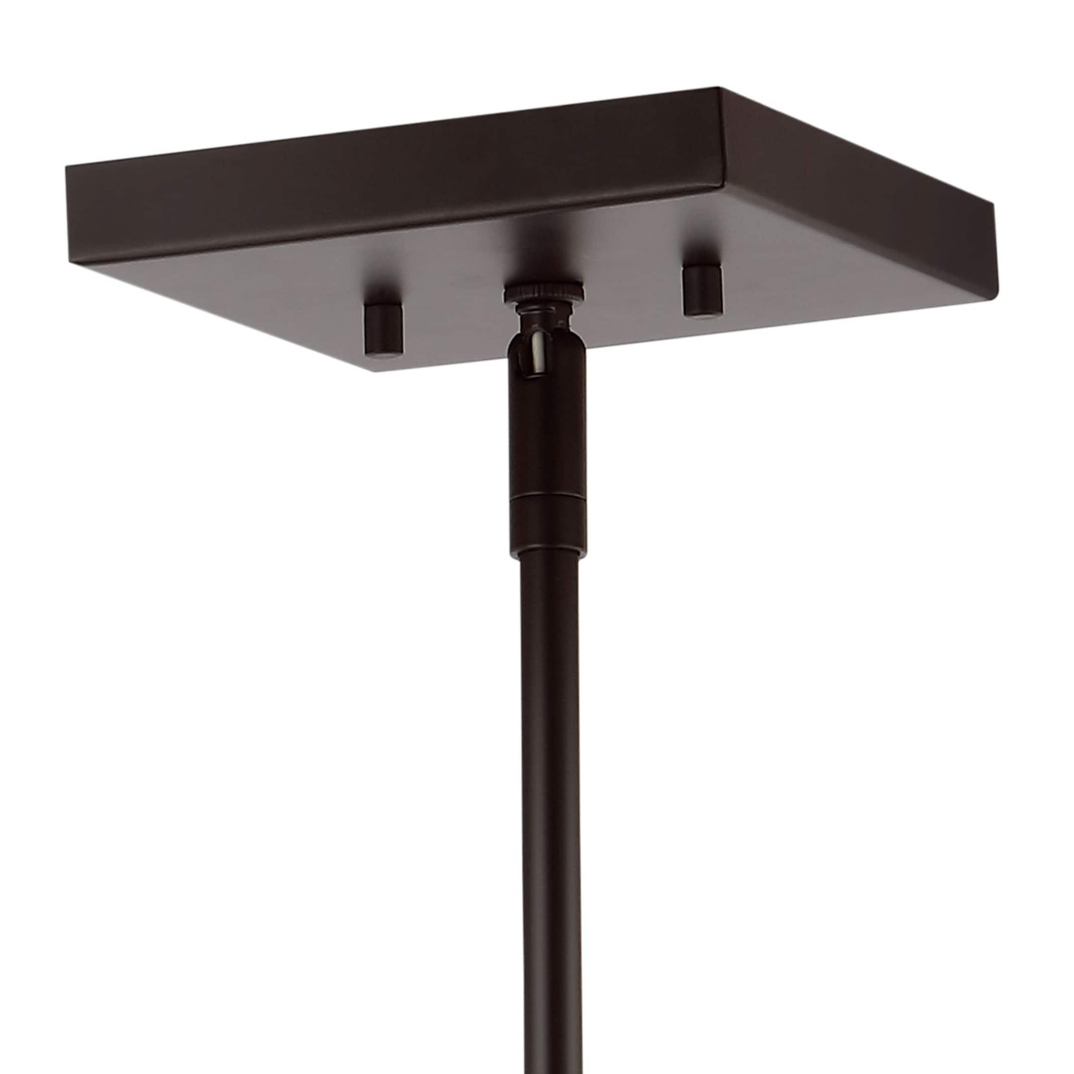 Quinn 8.13" 1-Light Industrial Farmhouse Iron/Glass LED Pendant, Oil Rubbed Bronze