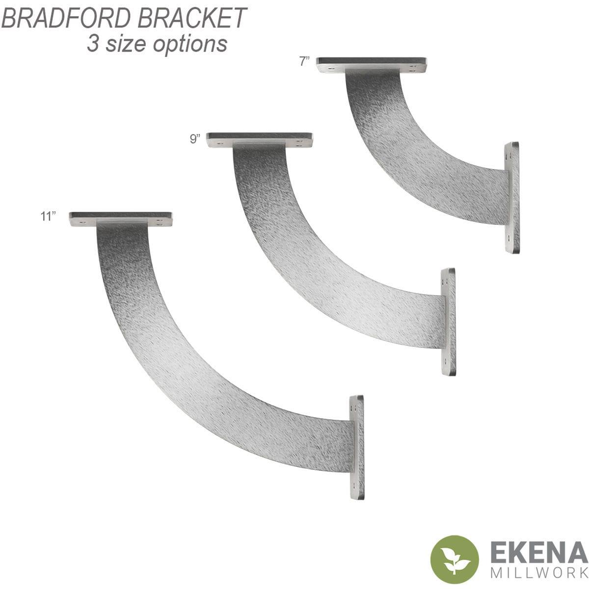 Ekena Millwork 2"W x 11"D x 11"H Bradford Steel Bracket, Hammered Copper