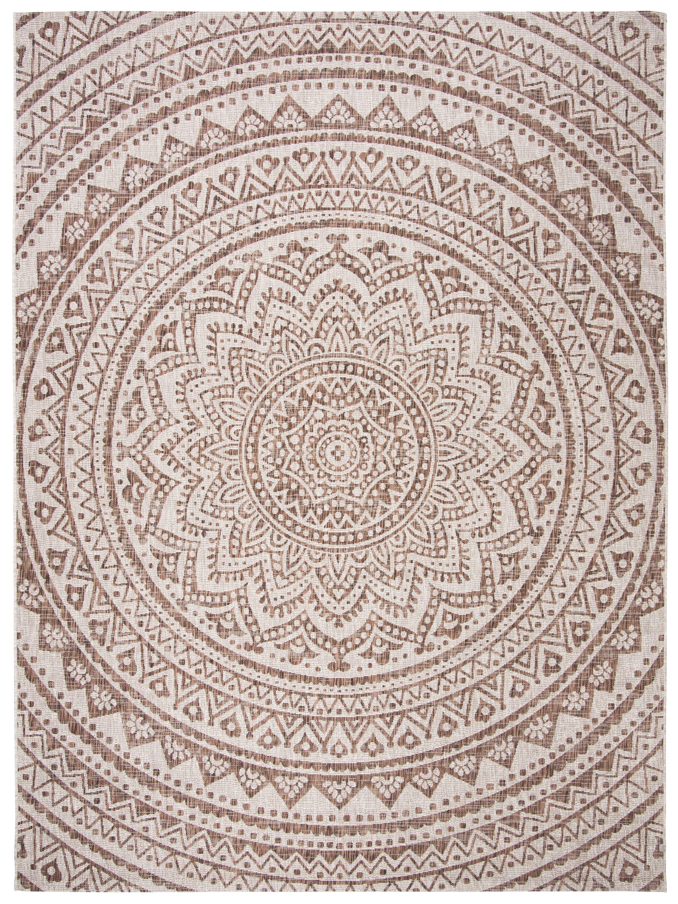 Courtyard CY8734 Power Loomed Indoor and Outdoor Area Rug - Light Beige/Light Brown - 9'x12' - Safavieh