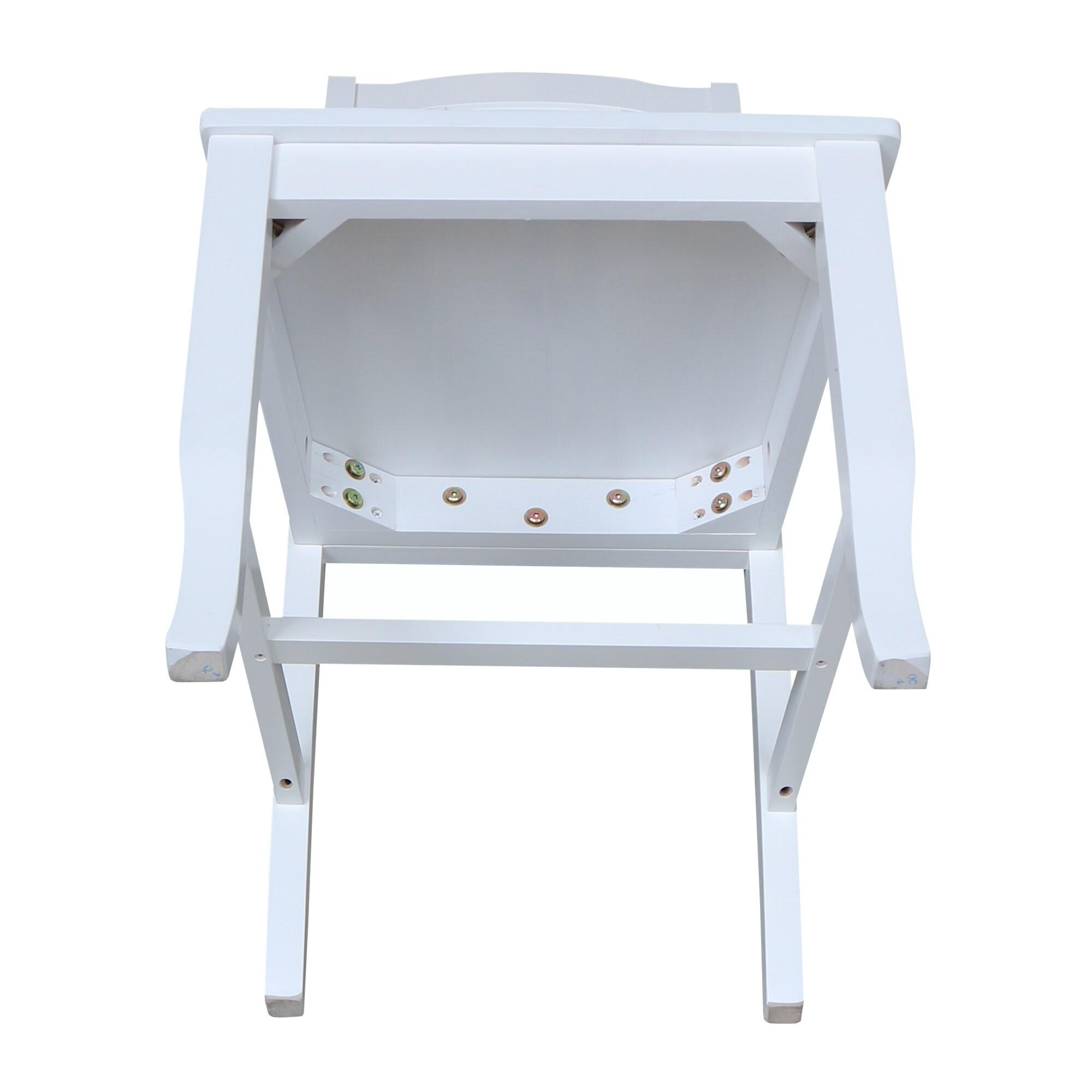 Seaside Solid Wood Chairs in White - Set of 2