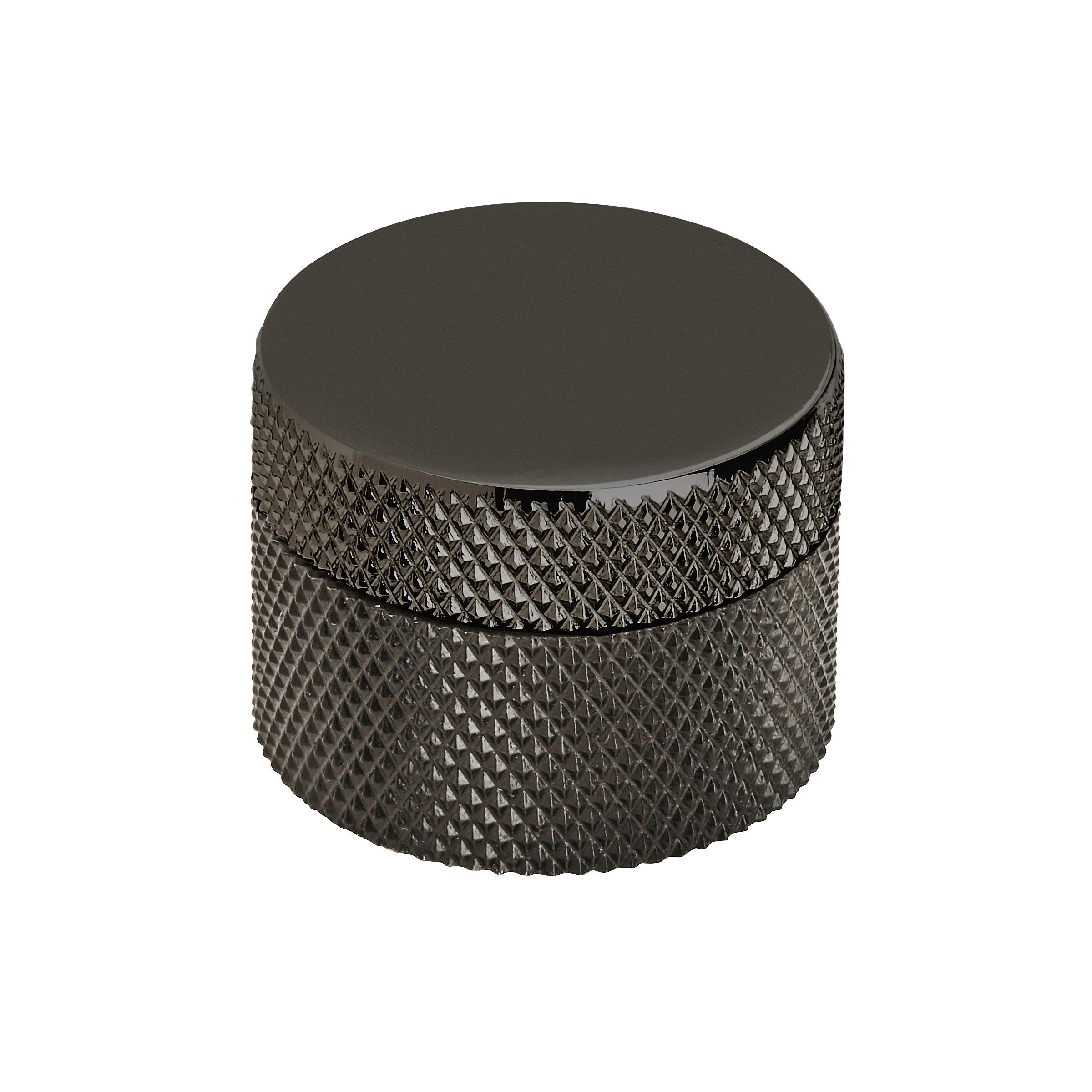 Matte Black Round Aluminum Cabinet Knob with Mounting Hardware