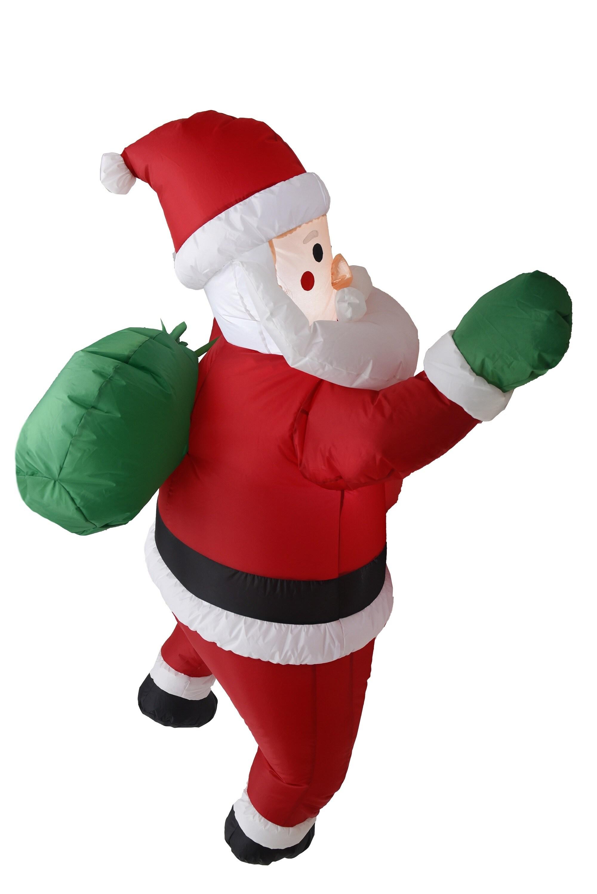 JOYFY 5.5 FT Christmas Inflatable Hanging Climbing Santa with Gift Bag Decorations for Xmas Party, Outdoor, Yard, Garden, Lawn Winter Decoration